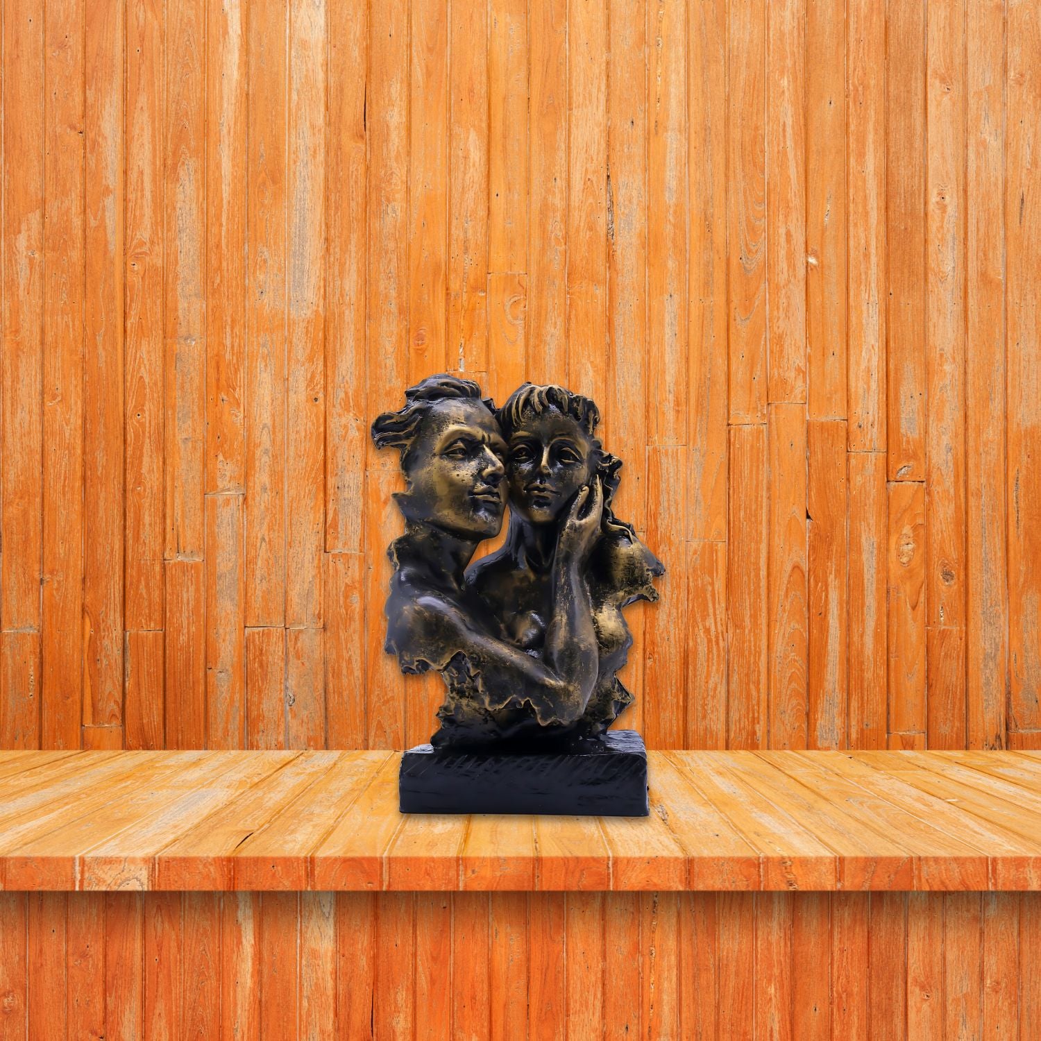 Elegant Romantic Bronze Couple Sculpture For Sophisticated Home Decor Accent
