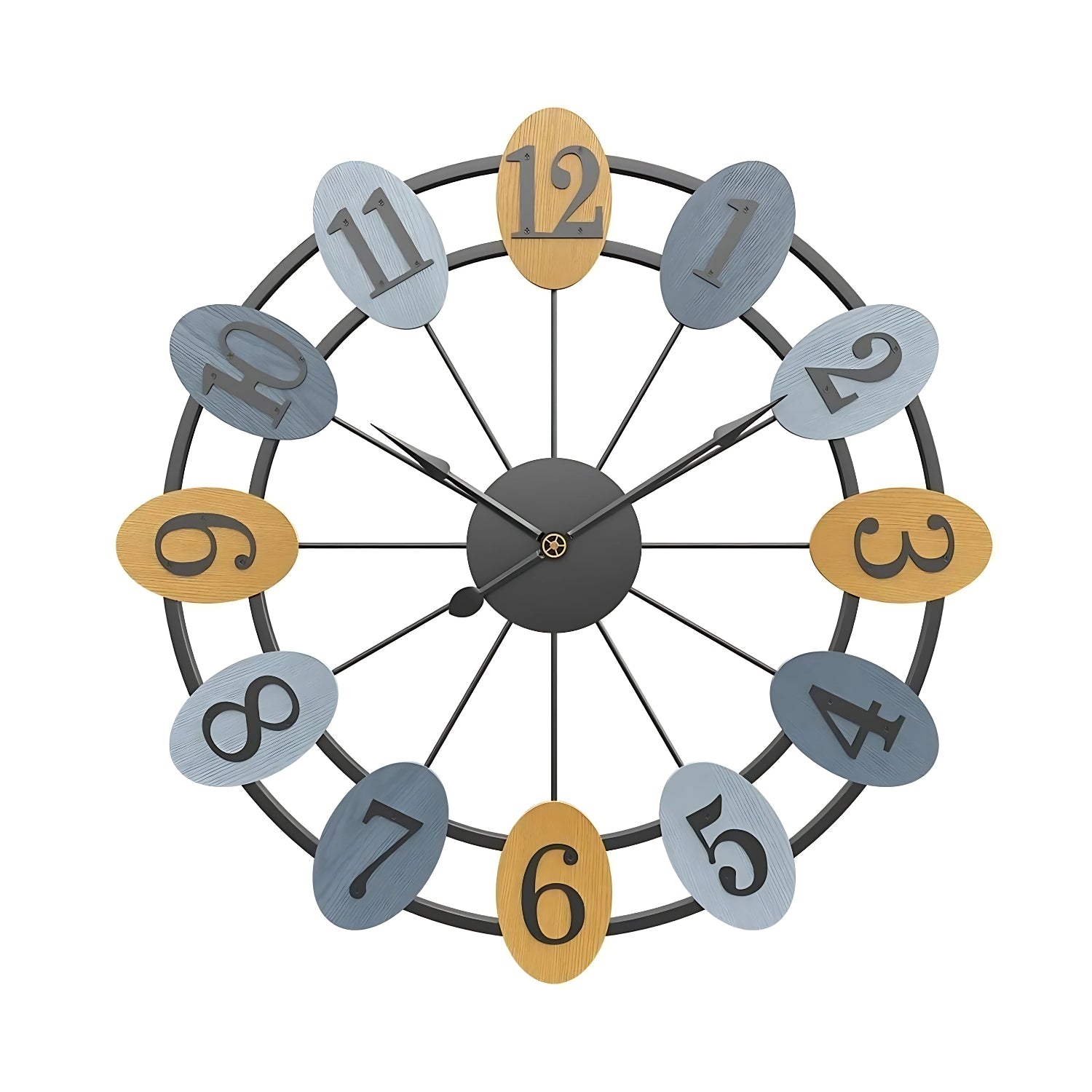 Big Encarved Numbering Metal Wall Clock Making A Bold Statement