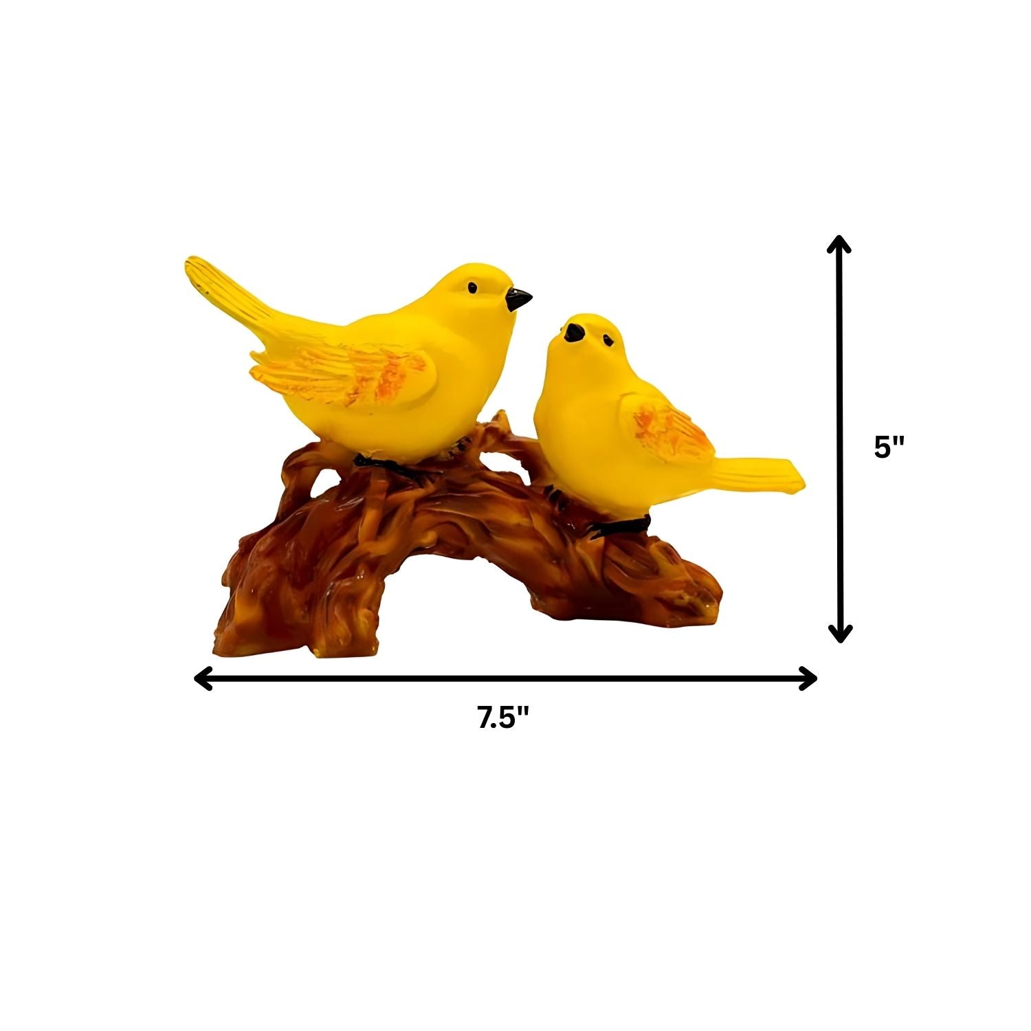 Handicrafted Polyresin Cute Bird Love Birds sitting on Branch of Tree Statue for Home Decor