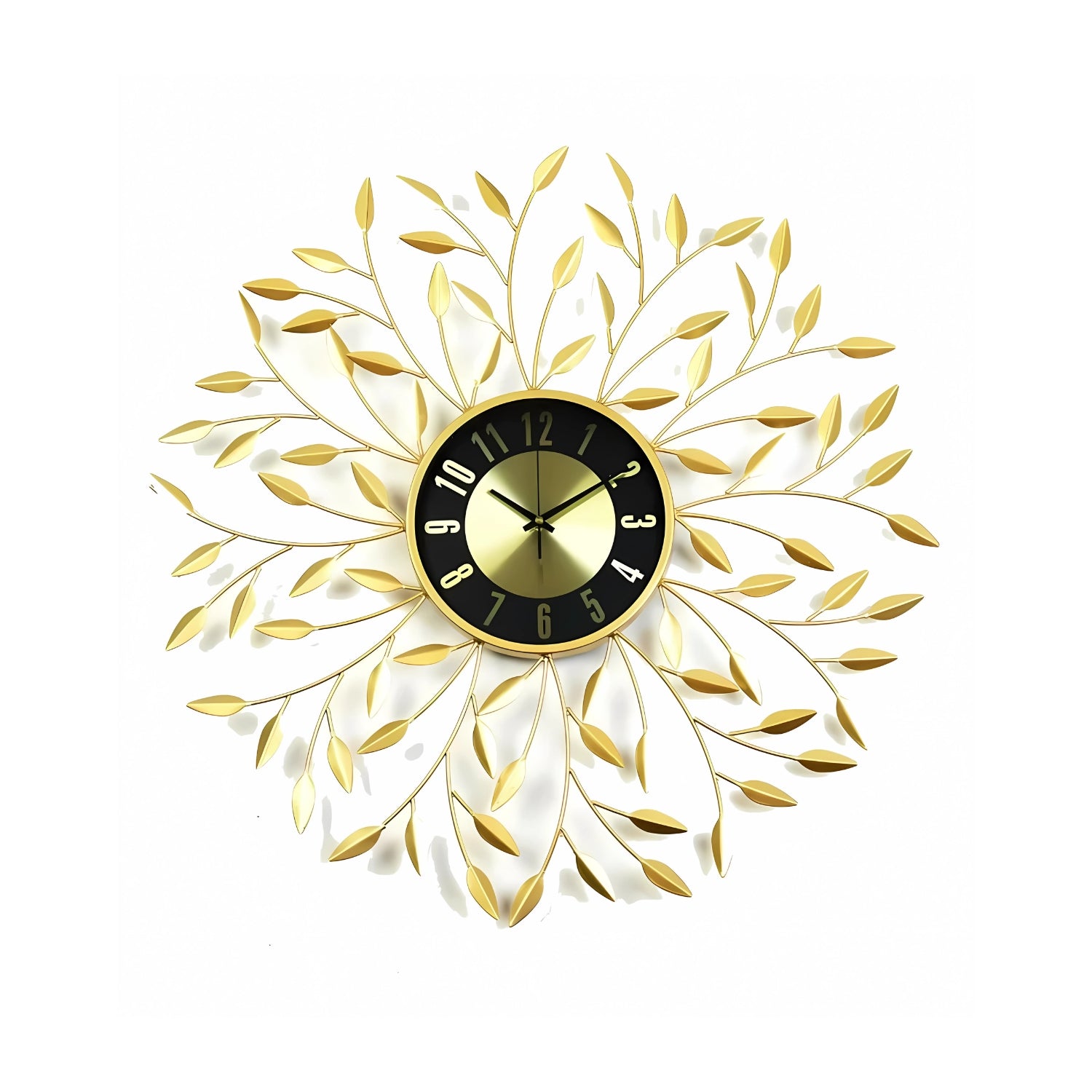 Rhythm Leafy Metal Wall Clock Bringing Nature Inspired Elegance