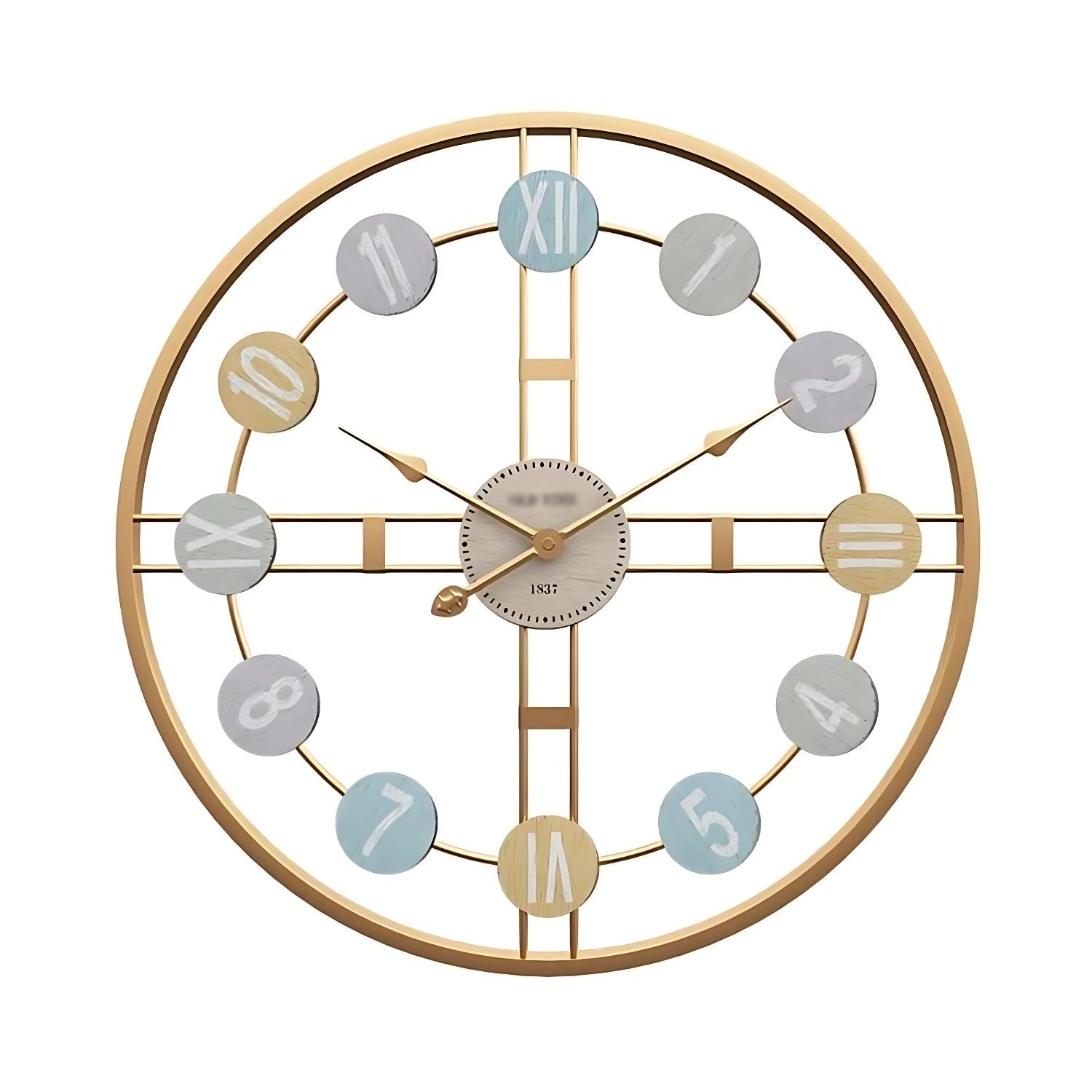 Color Palette Round Metal Wall Clock Adding Vibrant Artistic Touch
