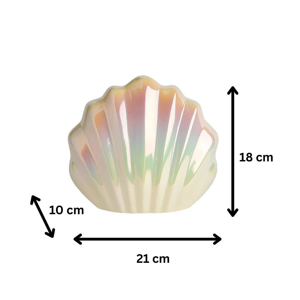Madeleine Shell Ceramic Vase With Electroplated Iridescent Finish