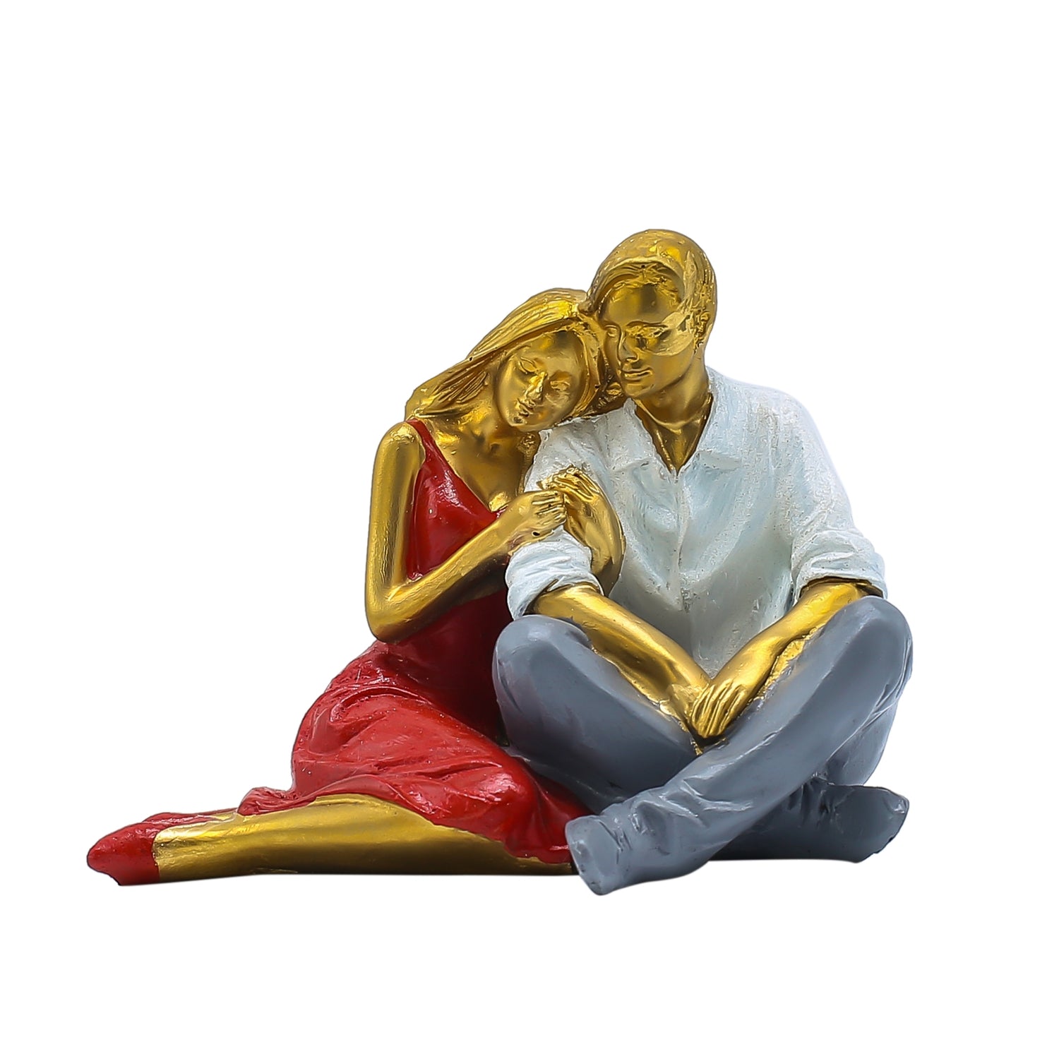 Romantic Couple Sitting Together Figurine For Heartfelt Home Decoration