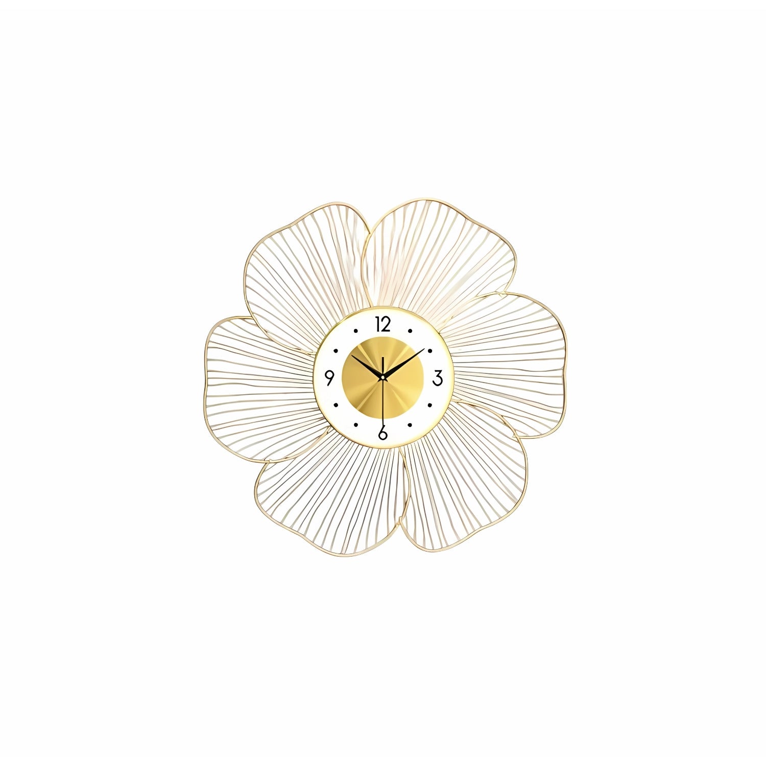 Handmade Metal Wall Clock Flower Design Enhancing Artistic Decor