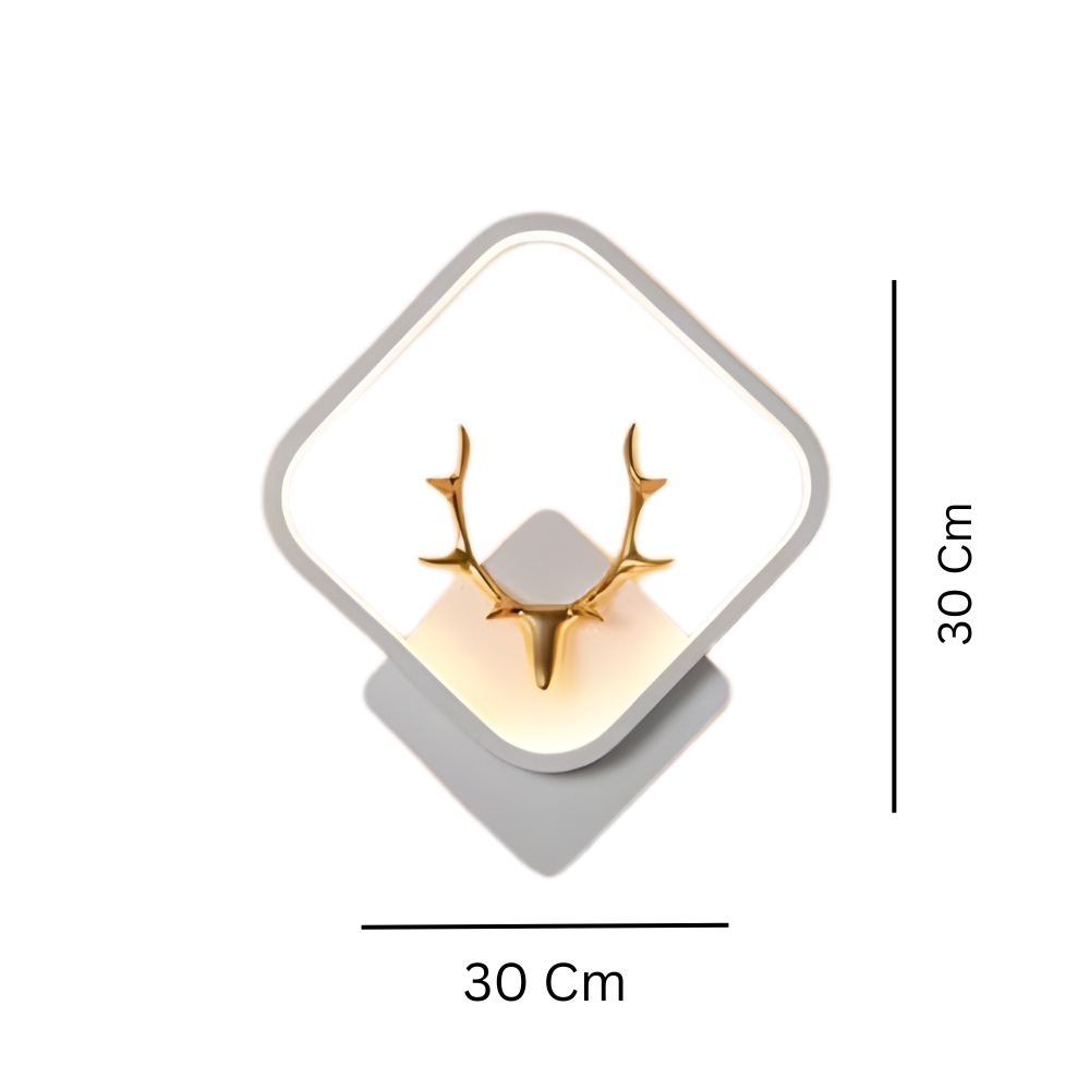 Modern Deer Antler LED Wall Light with 3 Color Modes Feature for Living Room & Bedroom - White