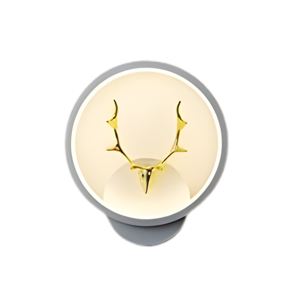 Modern Deer Antler LED Wall Light with 3 Color Modes Feature for Living Room & Bedroom - White