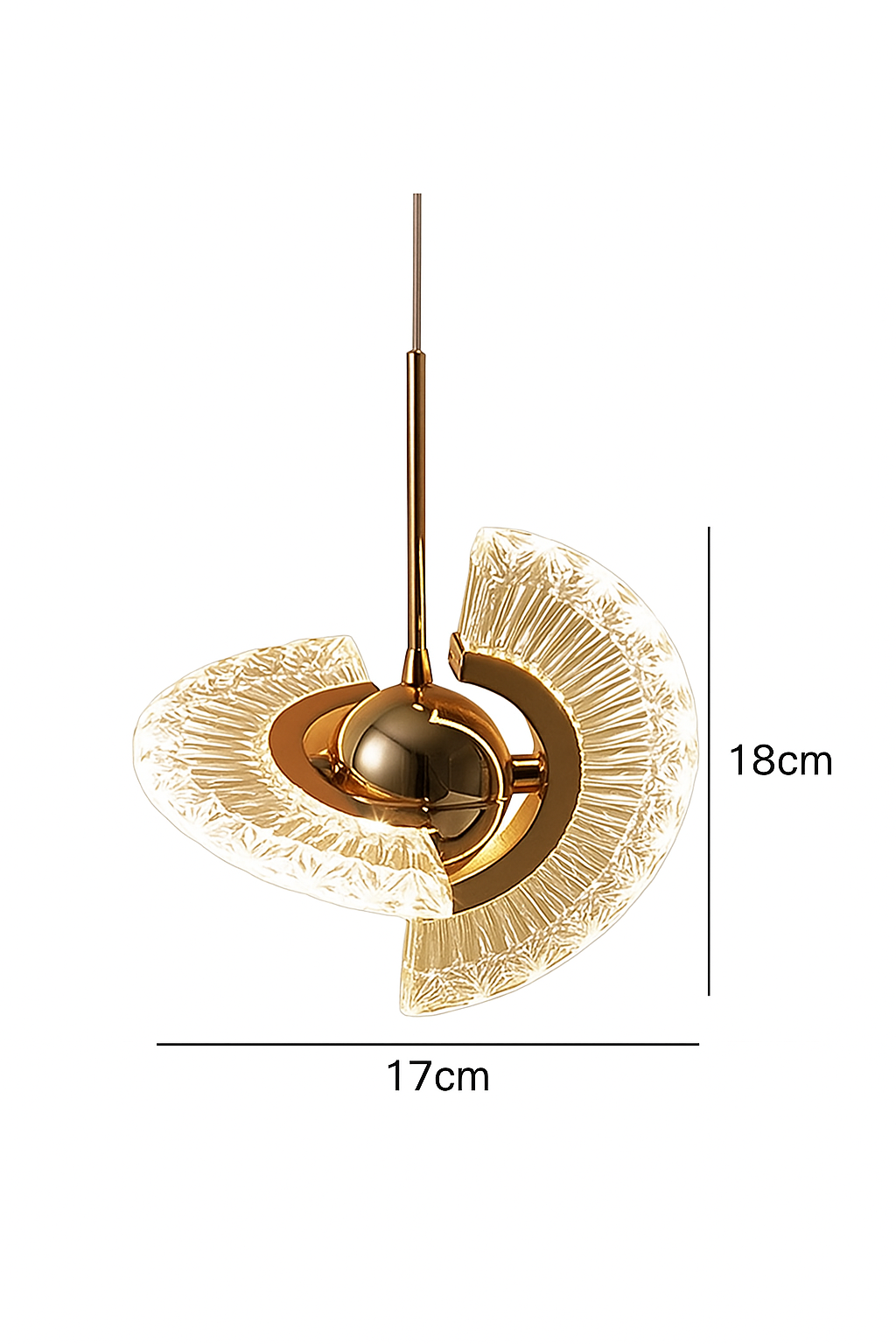 Luxurious Crystal LED Pendant Light with GD Metal Design - BP-1417