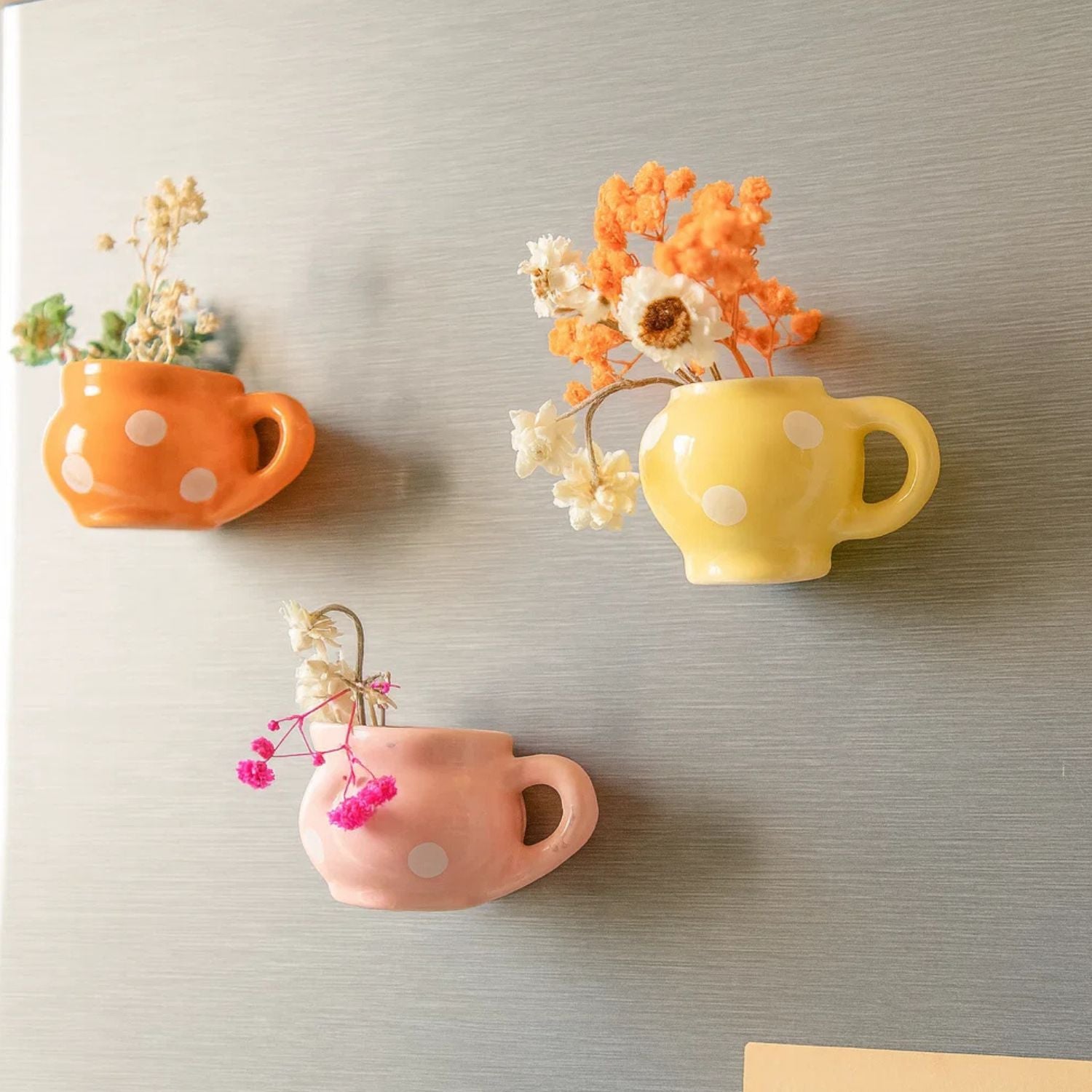 Sip & Stick Mini Cup Vase Fridge Magnets For Home Decor