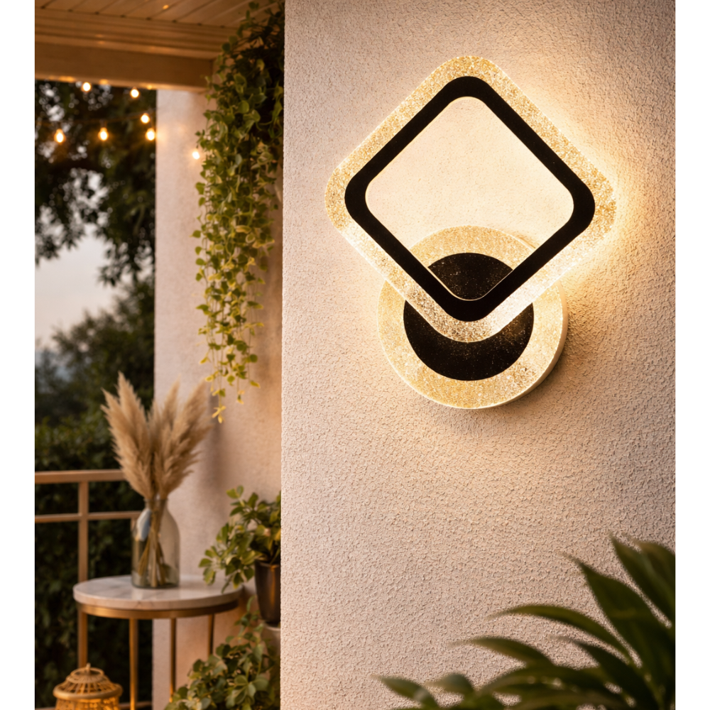 Luxury Golden Acrylic Crystal LED Wall Light with Adjustable Colour Changing Function