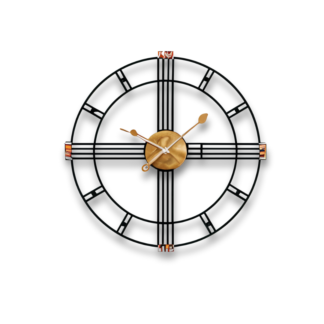 Modern Black Metal Wall Clock – Industrial Minimalist Décor