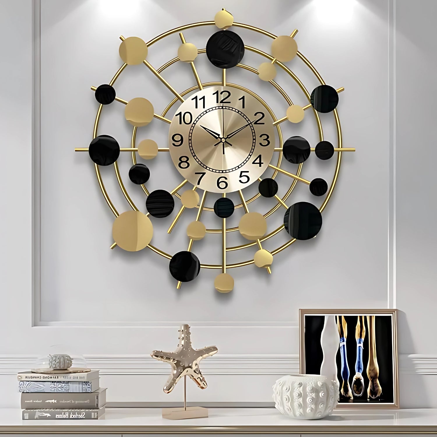 Galaxy Metal Wall Clock Adding Modern Celestial Touch Decor