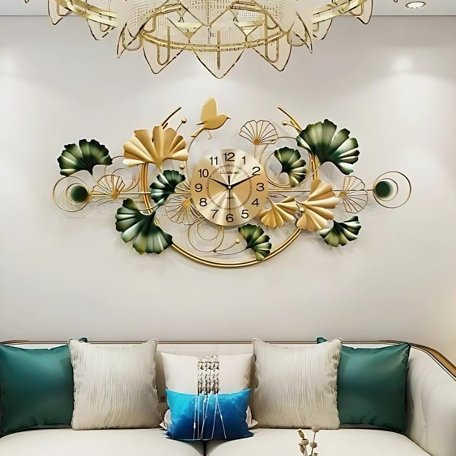 Leaves Iron Wall Clock Infusing Nature Inspired Elegance Decor