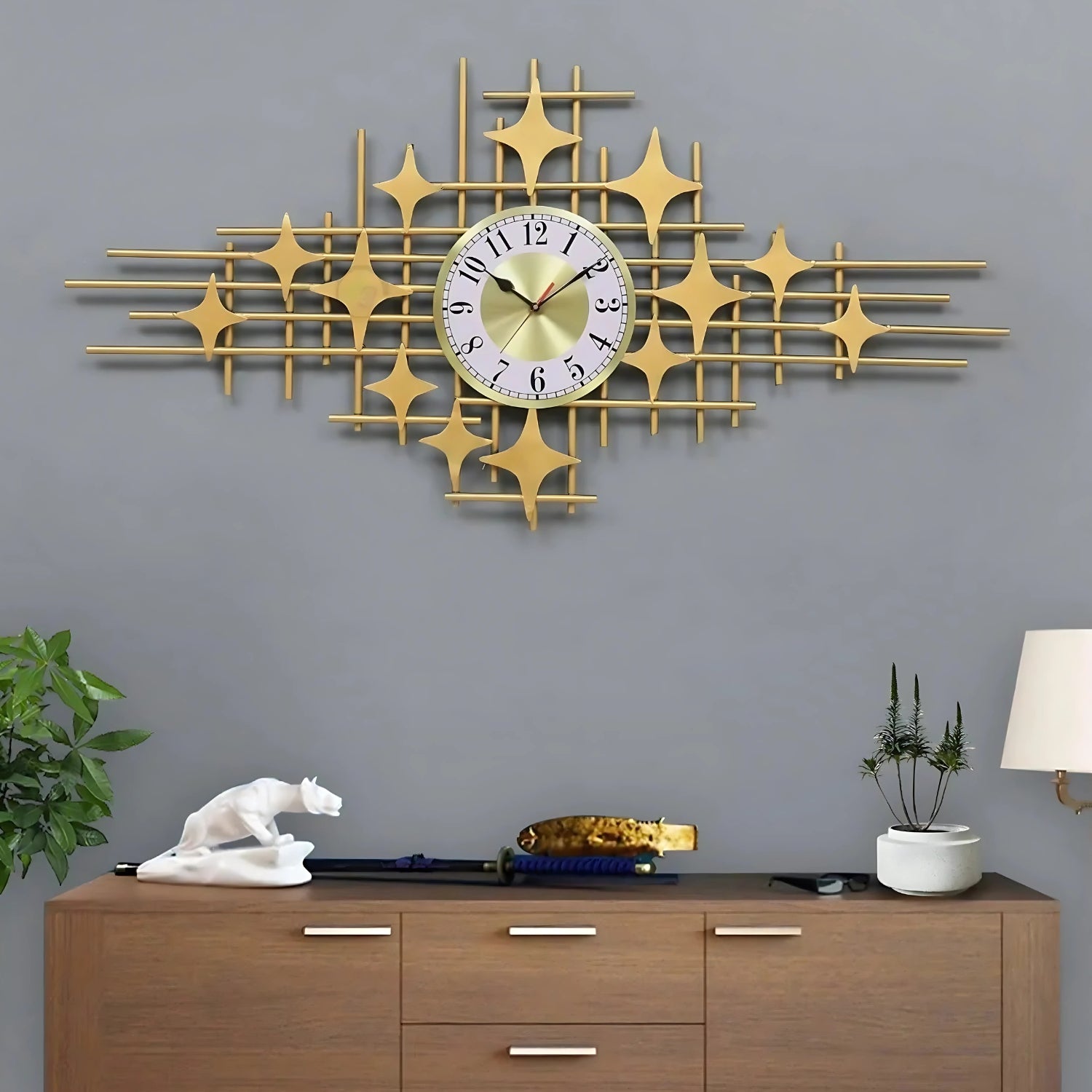 Geometric Design Wall Clock Showcasing Modern Artistry & Style