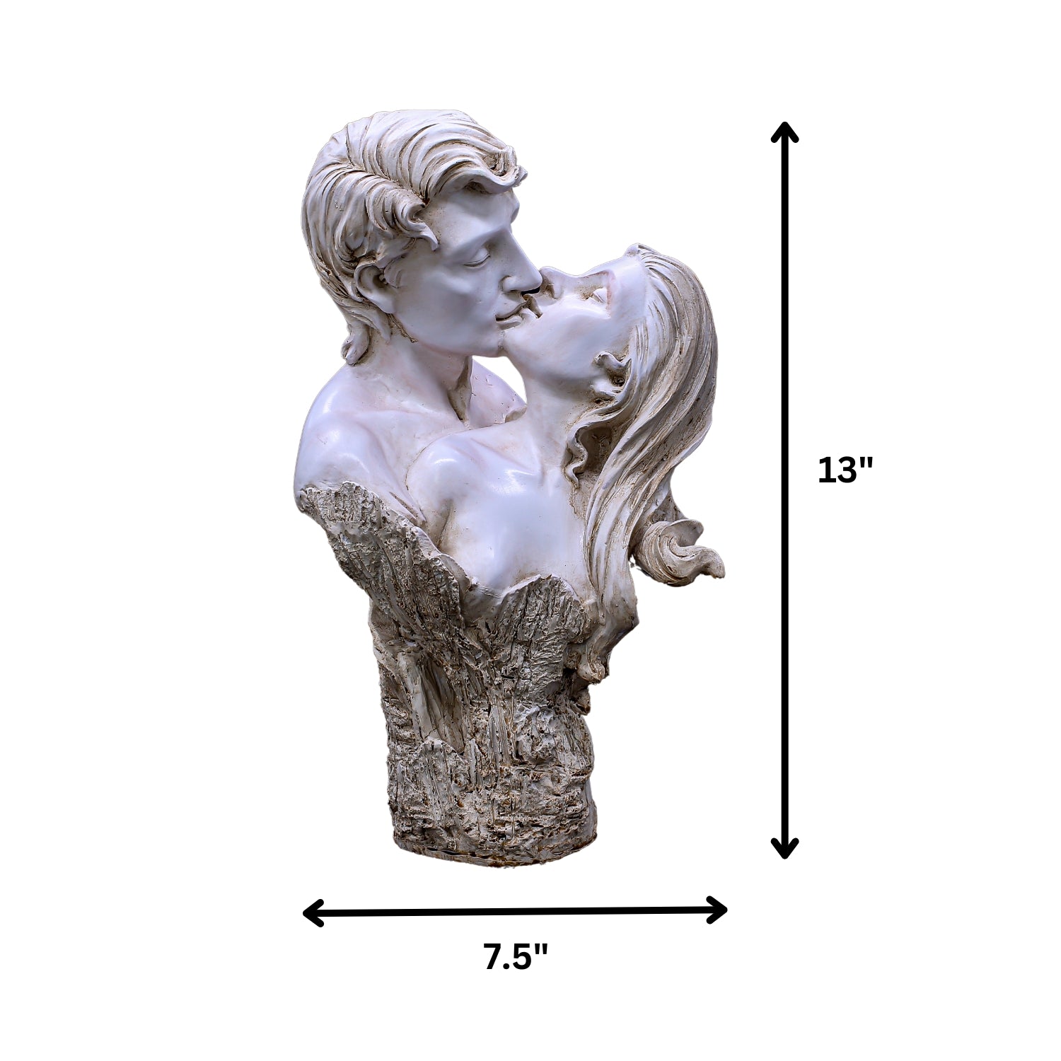 Elegant Valentine Couple Kiss Sculpture For Romantic Home Decor Accent