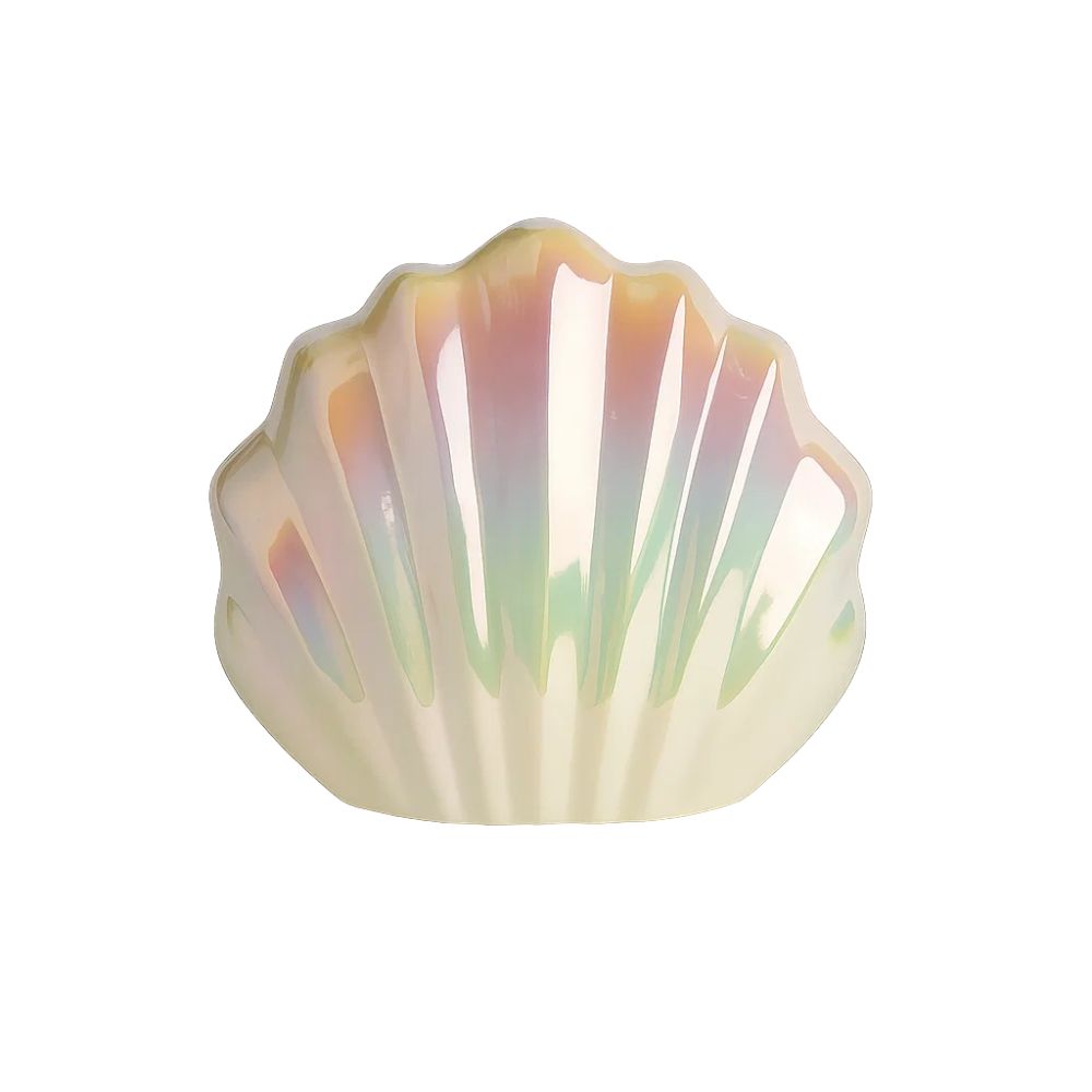 Madeleine Shell Ceramic Vase With Electroplated Iridescent Finish