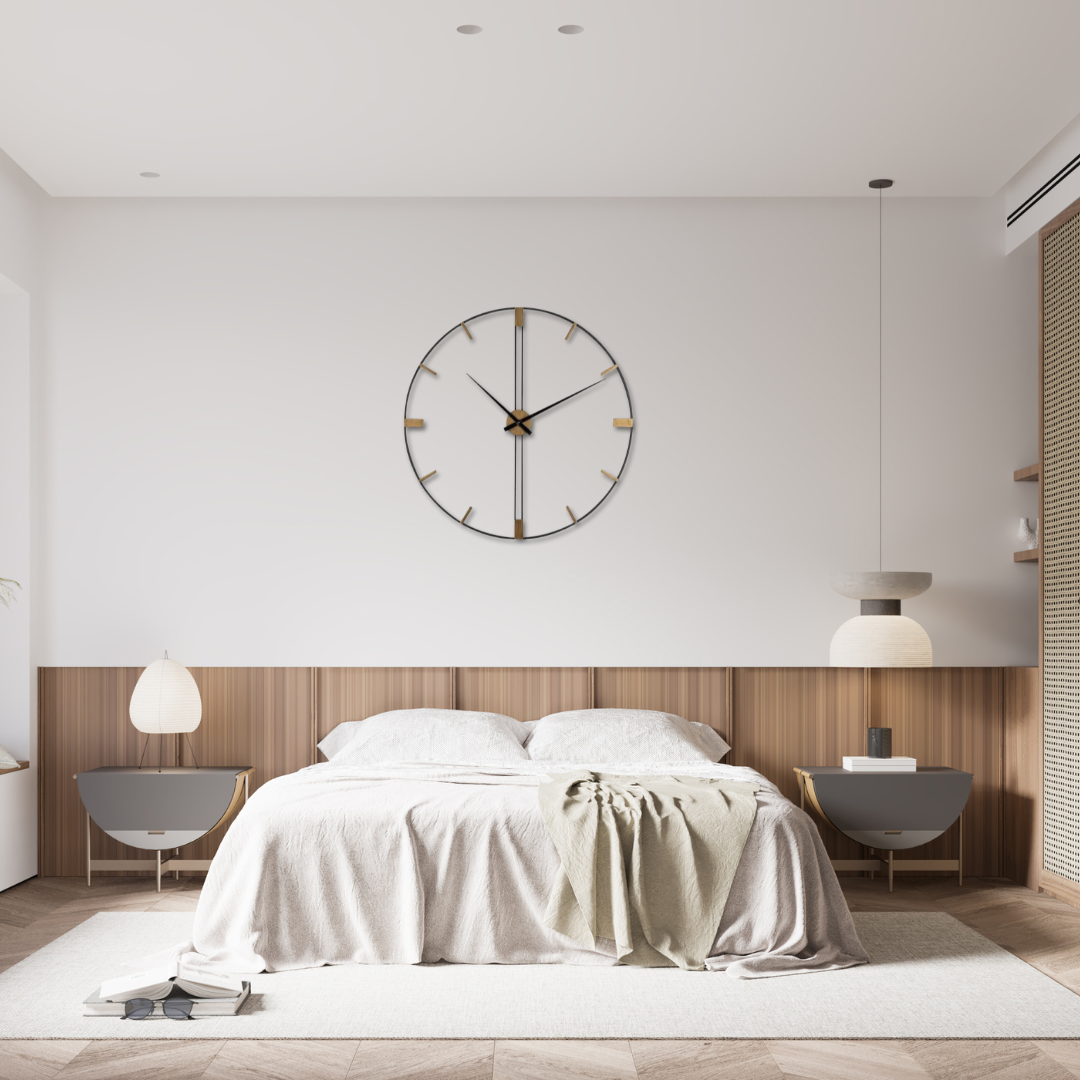 Large Modern Metal Wall Clock – Minimalist Industrial Decor
