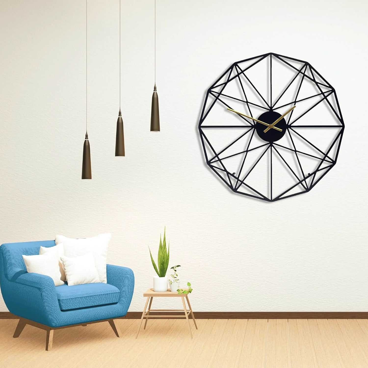 Black Metal Analog Wall Clock 24 Inches Adding Unique Charm