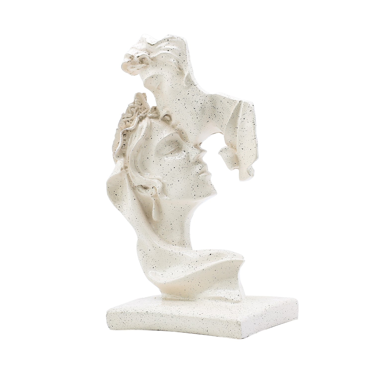 Abstract Romantic Couple White Sculpture For Modern Home Decor Accent