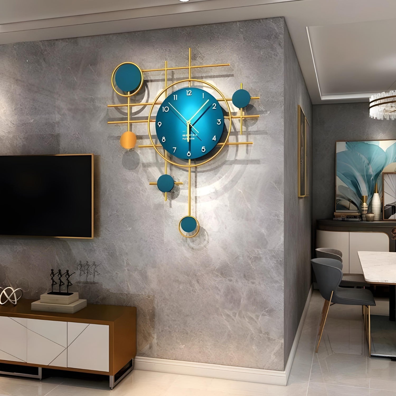 Geometric Pattern Creative Wall Clock Enhancing Modern Decor