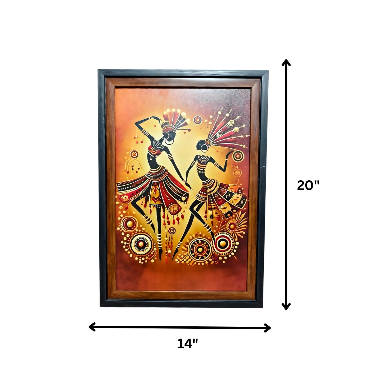 Abstract Tribal Folk Dance Art In Warm Tones - Ethnic Wall Decor