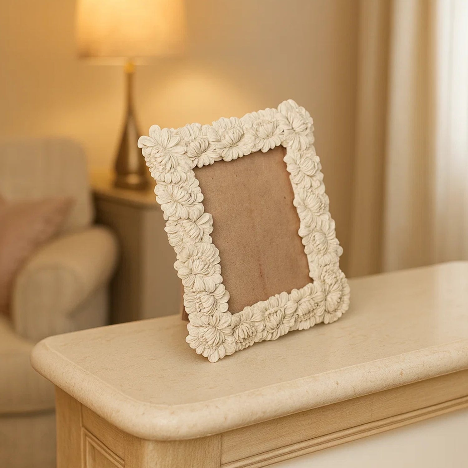 Handcrafted Ceramic Artisan Floral Frame For Elegant Home Decor