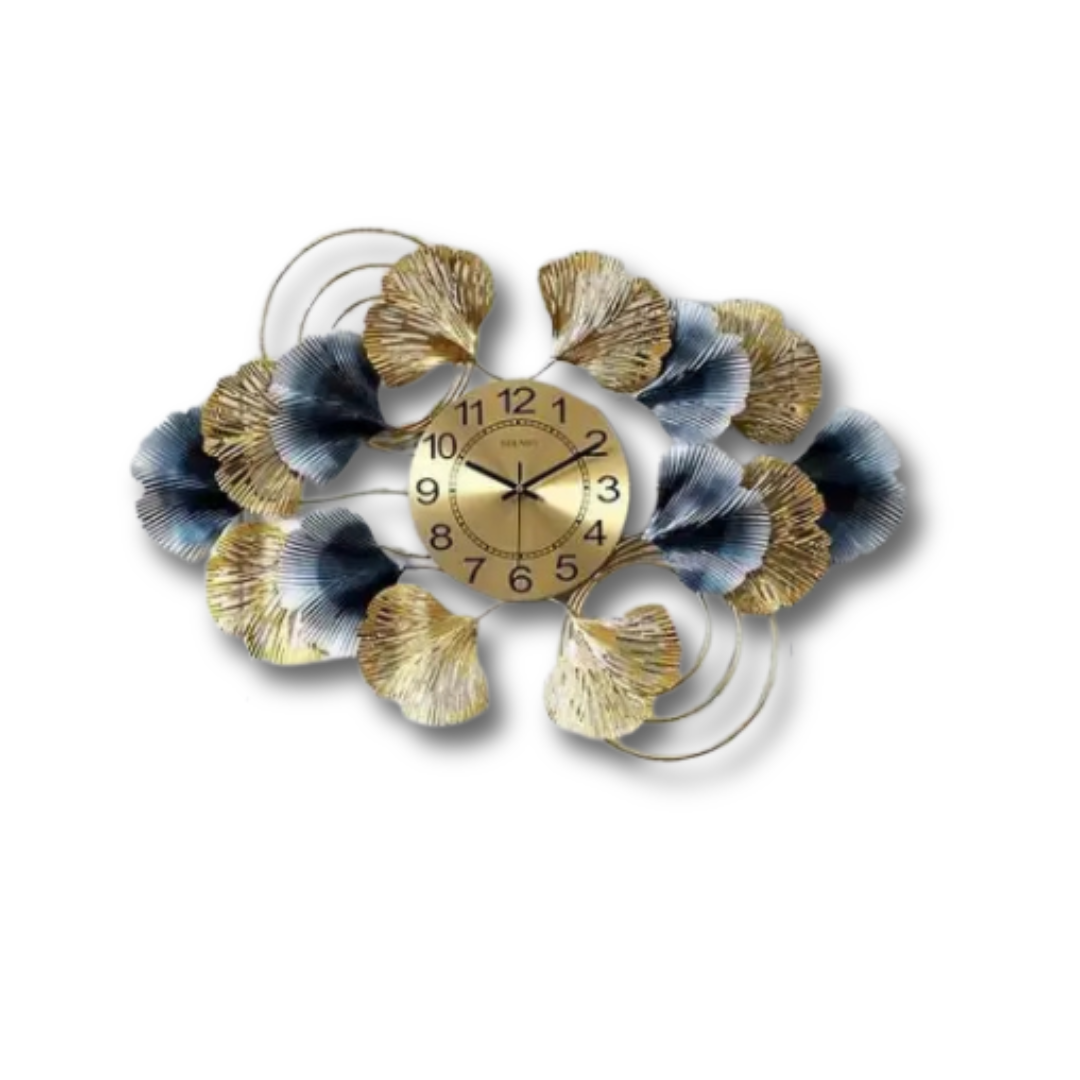 Creative Floral Metal Wall Clock – Luxurious Artistic Home Décor