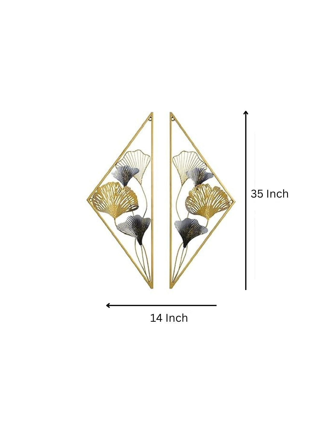 Geometric Metal Ginkgo Leaf Wall Art – Luxe 3D Decor
