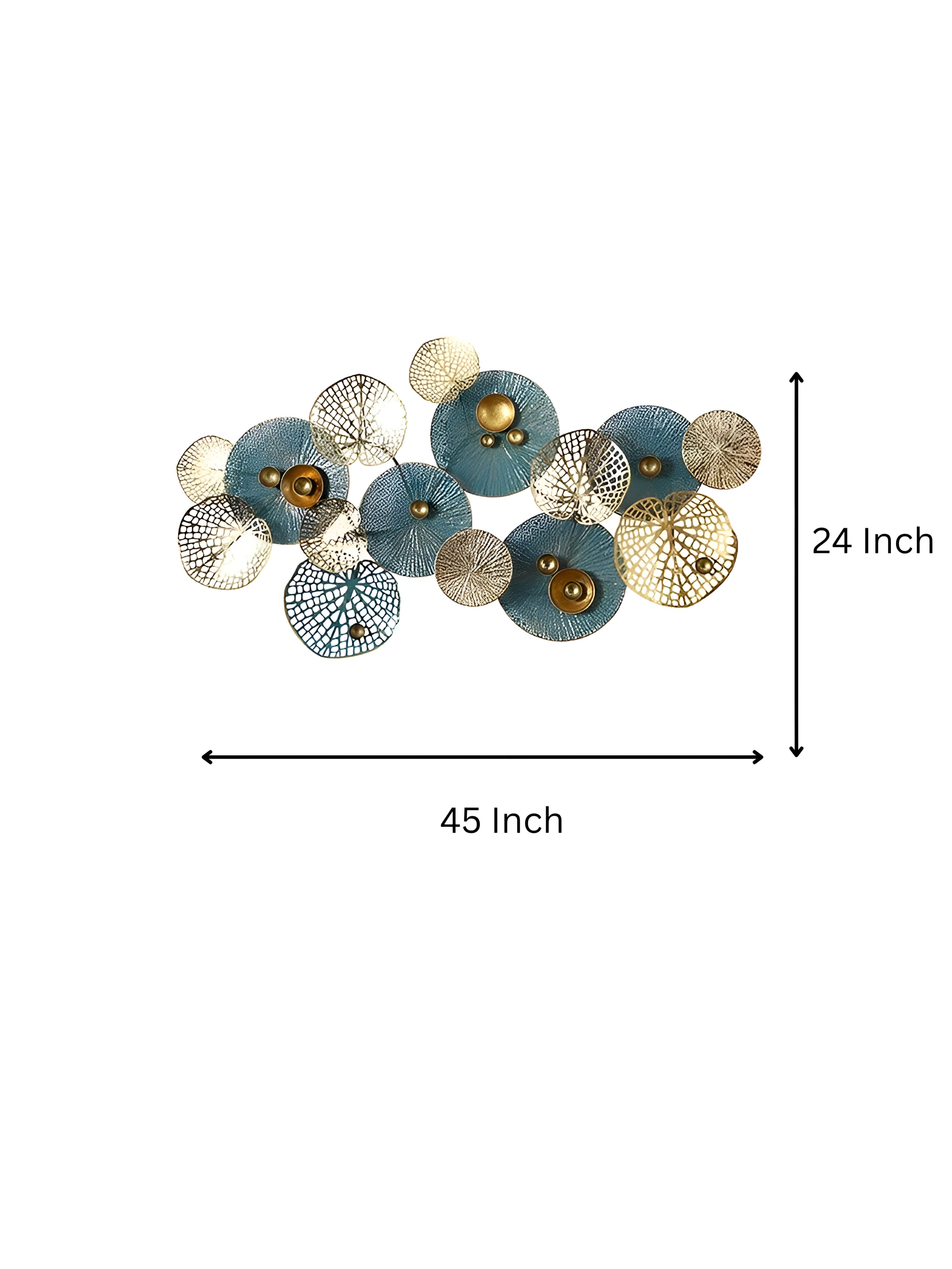 Modern Gold & Teal Abstract Metal Wall Art – 3D Décor