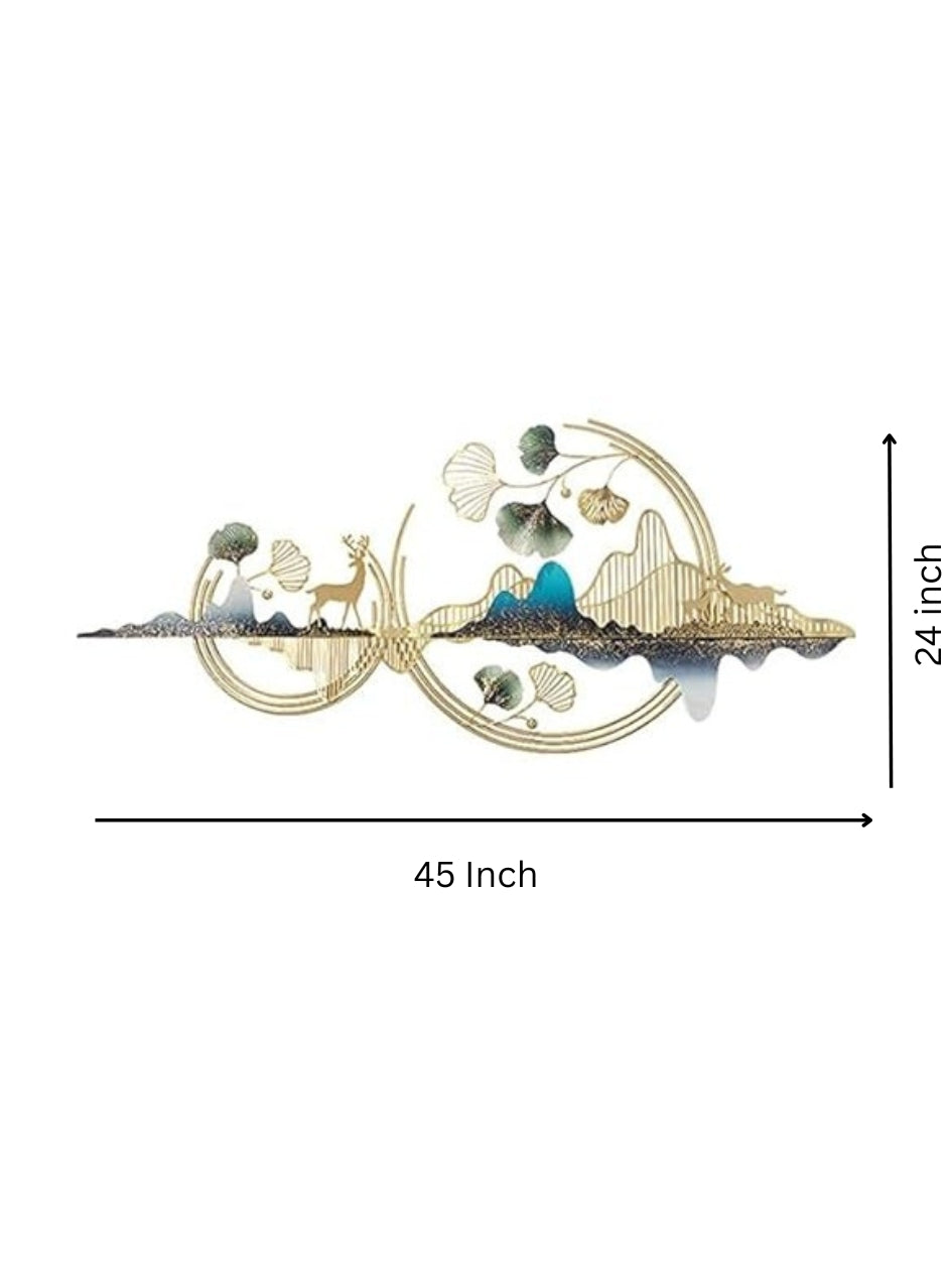 Luxury Mountain Landscape Metal Wall Art – Modern 3D Decor