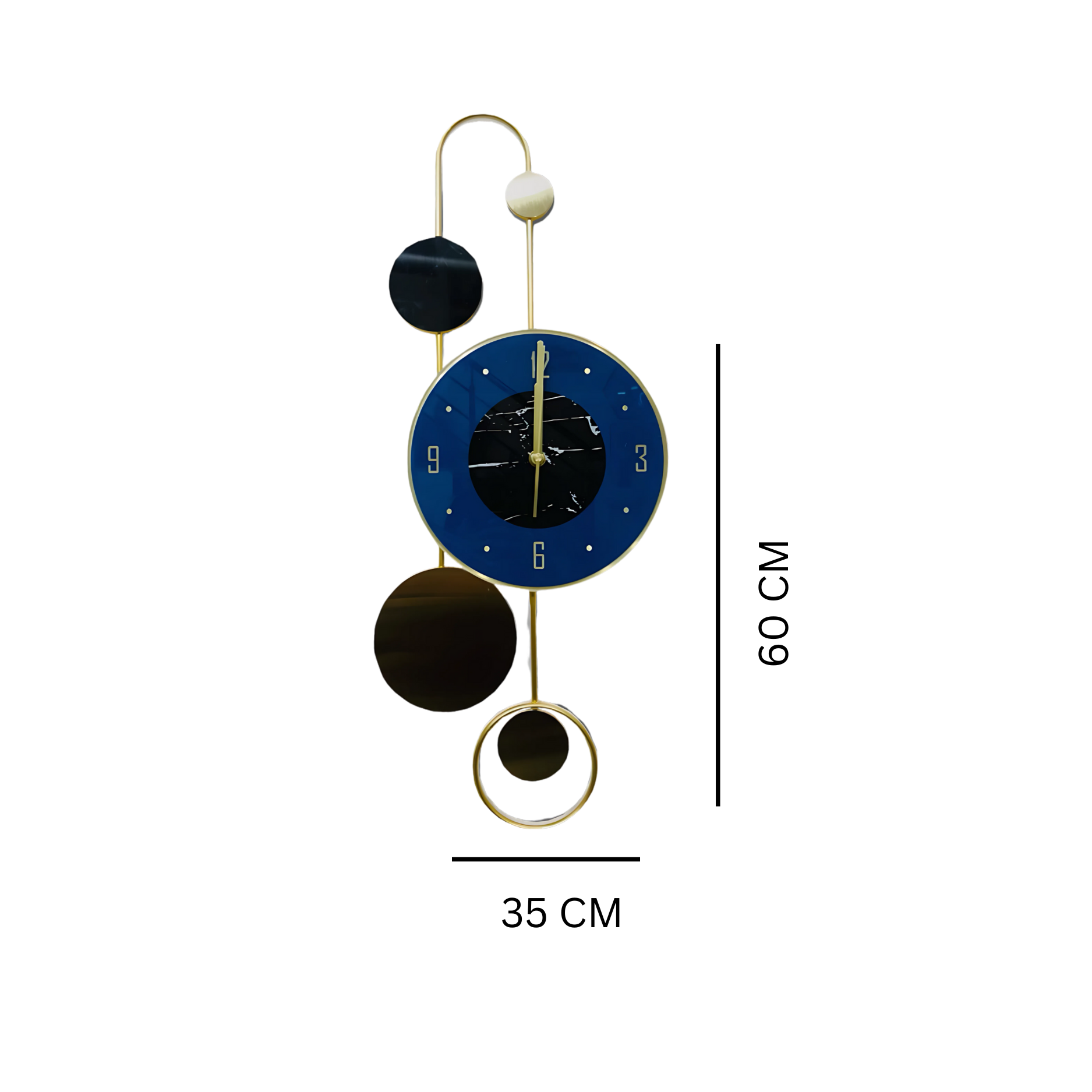 Functional Artistic Wall Clock with Unique Abstract Design – 60CM x 35CM - Nestern