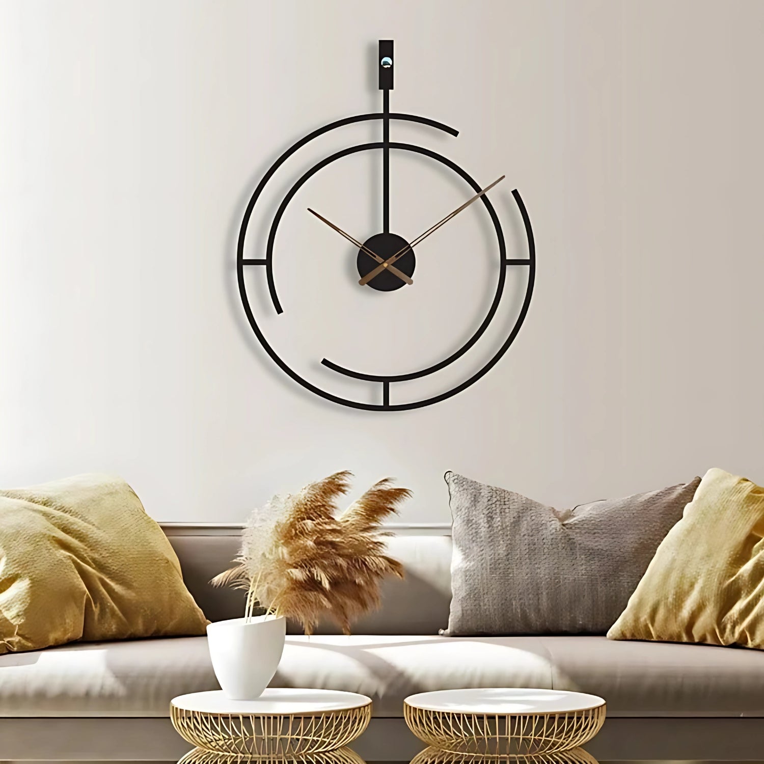 Minimalist Geometric Metal Rustic Wall Clock Redefining Modern Elegance
