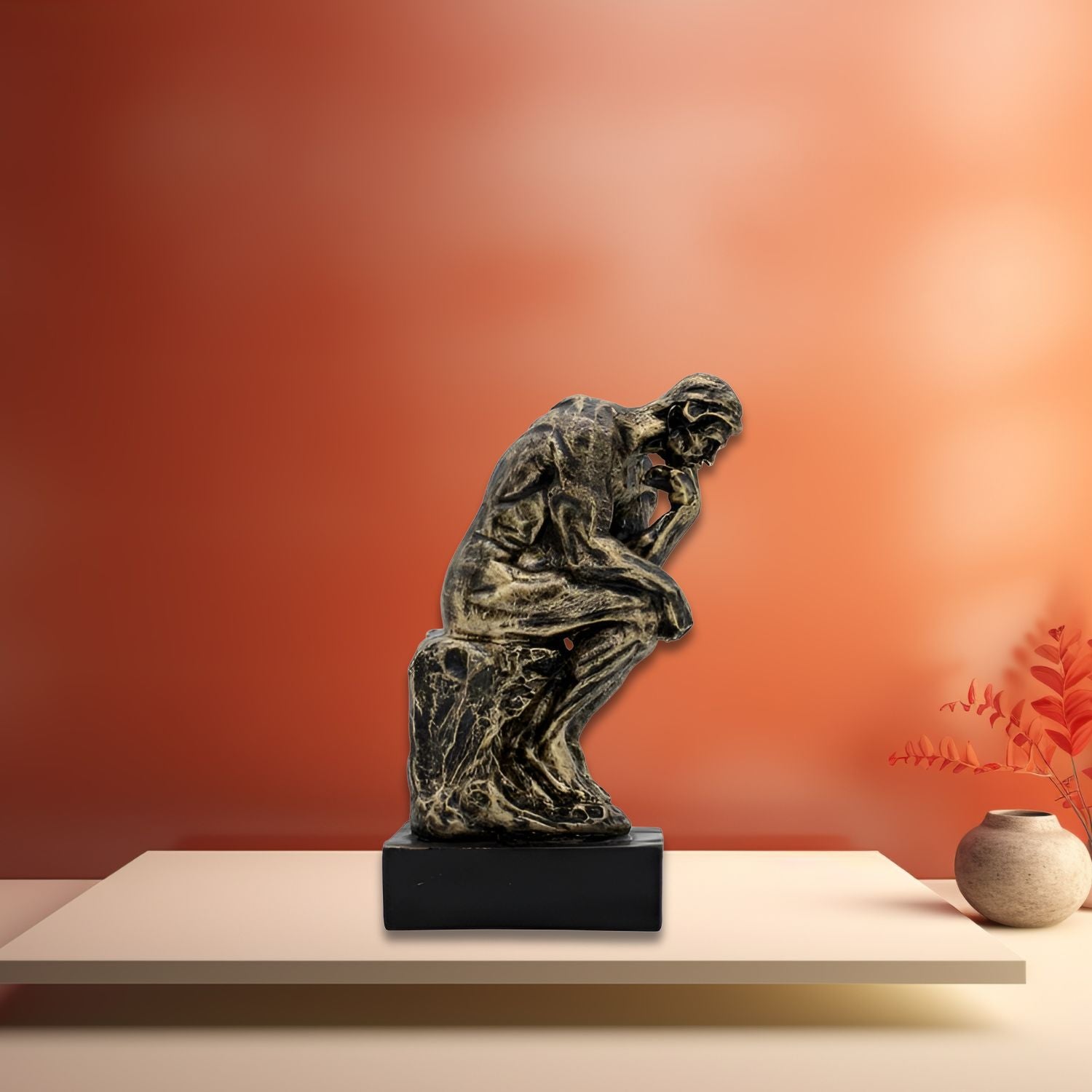 Thinking Man on Stone Showpiece for Office, Home and Living Room Decor