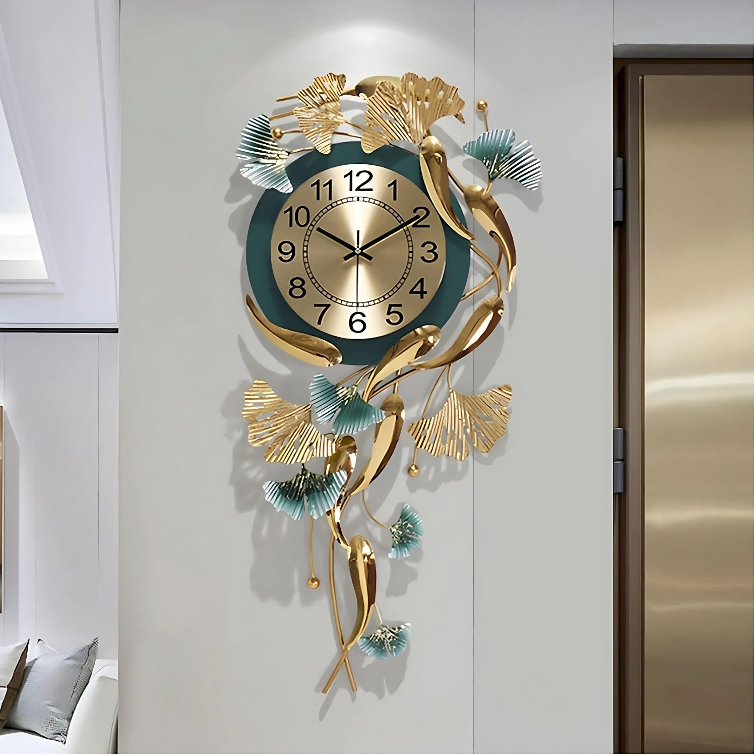 Vertical Fish Designer Wall Clock Showcasing Artistic Nautical Charm