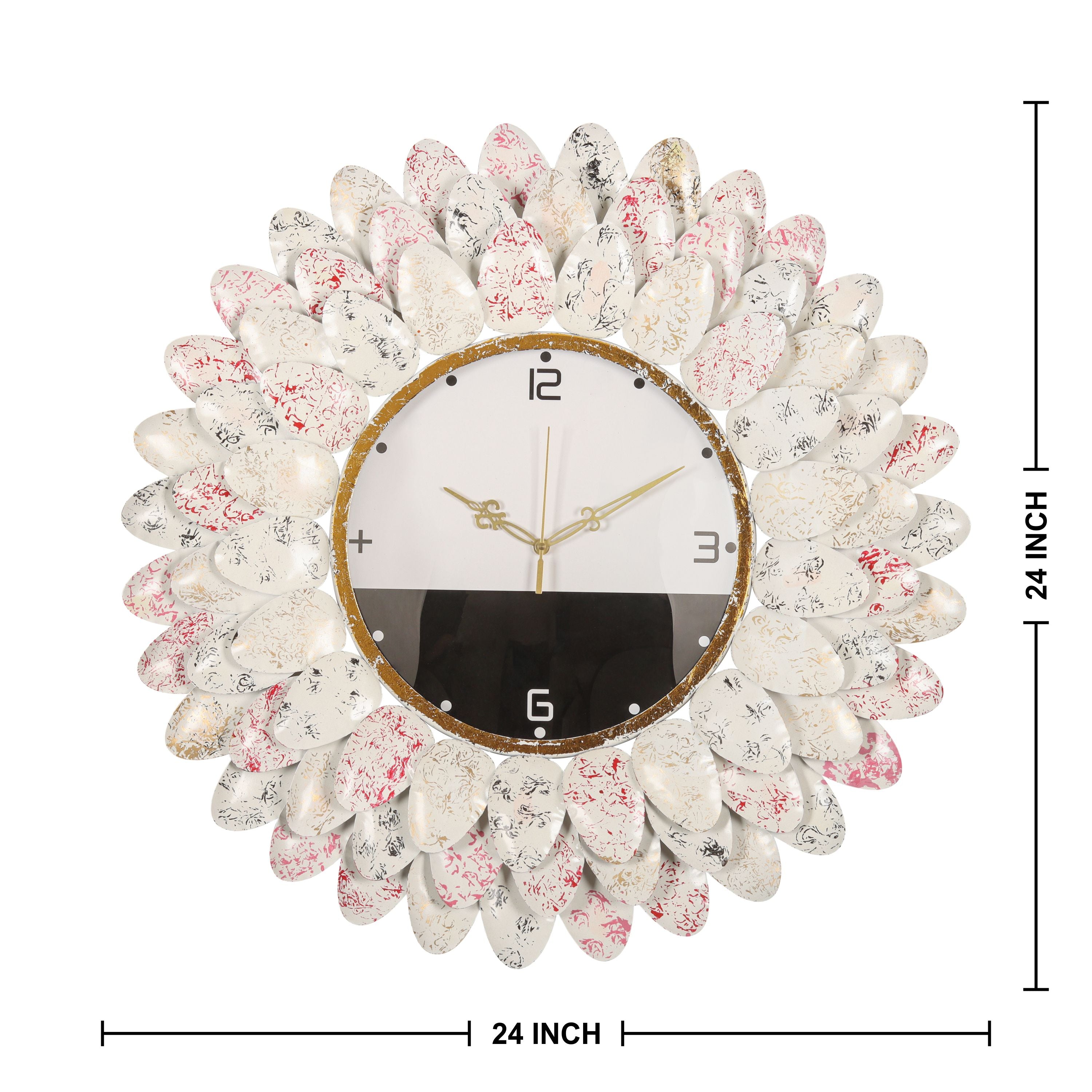 Elegant Floral Petal Wall Clock – Stylish Home Décor Accent