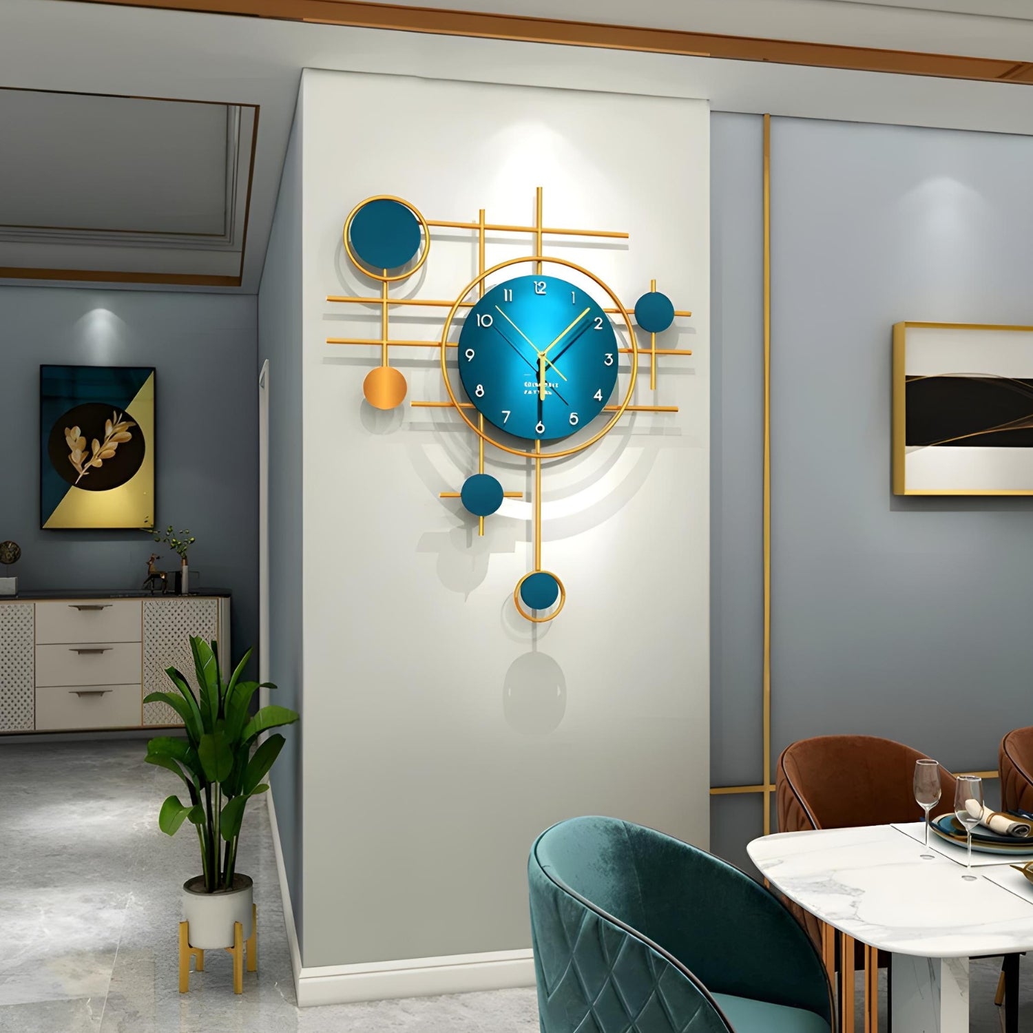 Geometric Pattern Creative Wall Clock Enhancing Modern Decor