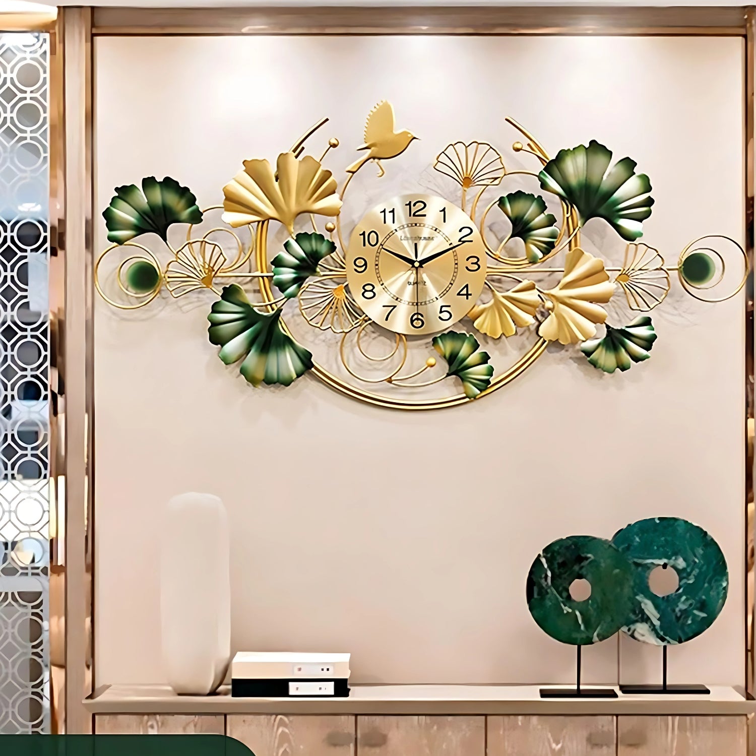 Leaves Iron Wall Clock Infusing Nature Inspired Elegance Decor