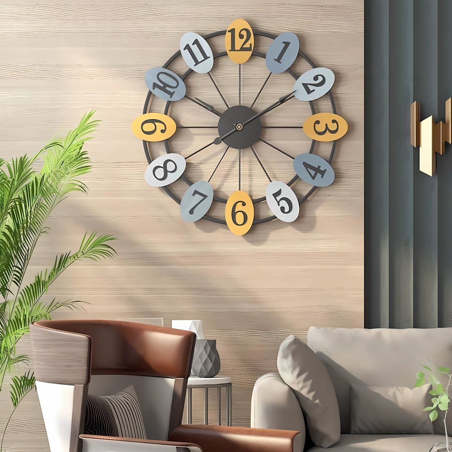 Big Encarved Numbering Metal Wall Clock Making A Bold Statement