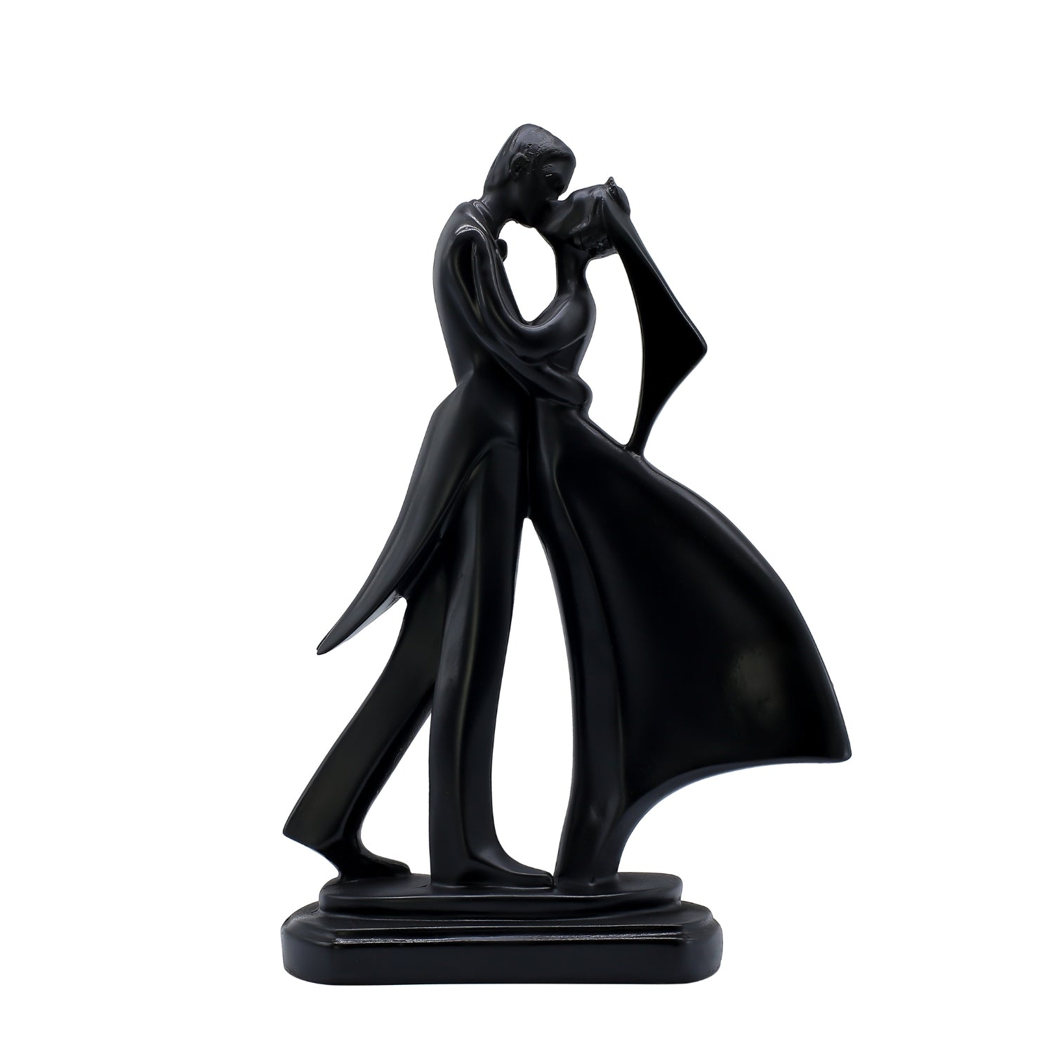 Stylish Black Romantic Dancing Couple Sculpture For Contemporary Interiors