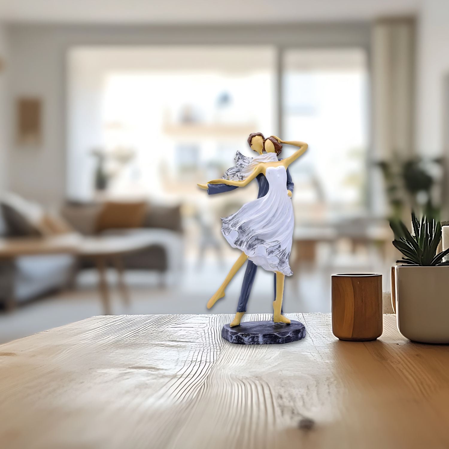 Romantic Dancing Couple Sculpture For Elegant Home Decor Accent