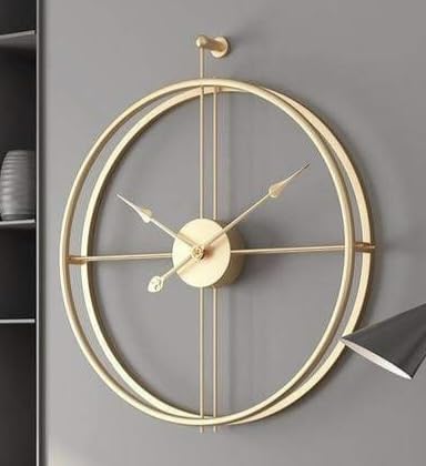 Golden Minimalist Metal Wall Clock – Modern Luxury Timepiece
