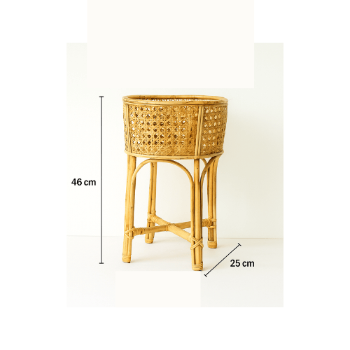 Elegant Rattan Handcrafted Planter Stand
