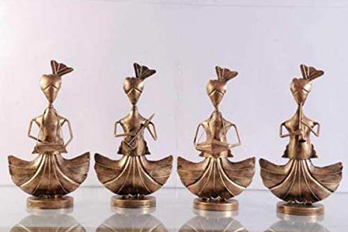 Dhokra Art Tribal Dancer Figurines (Set of 4) - Nestern