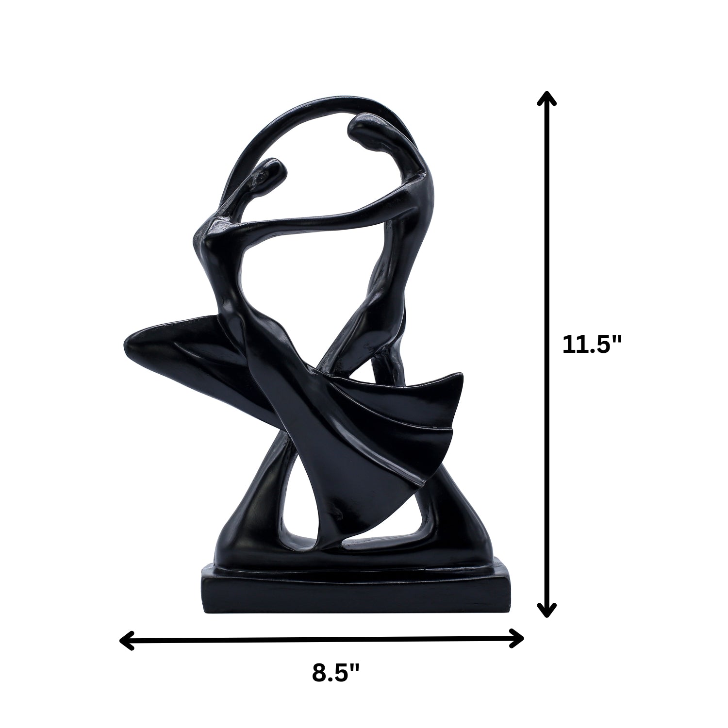 Graceful Black Dancing Couple Statue For Artistic Home Decoration