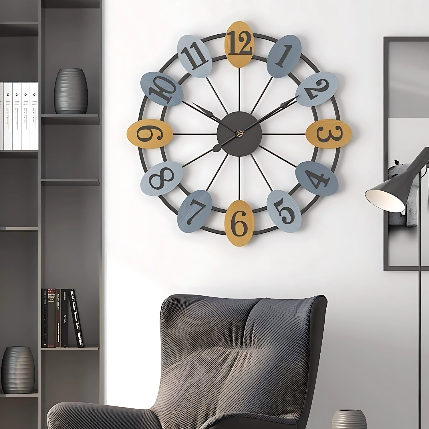 Big Encarved Numbering Metal Wall Clock Making A Bold Statement