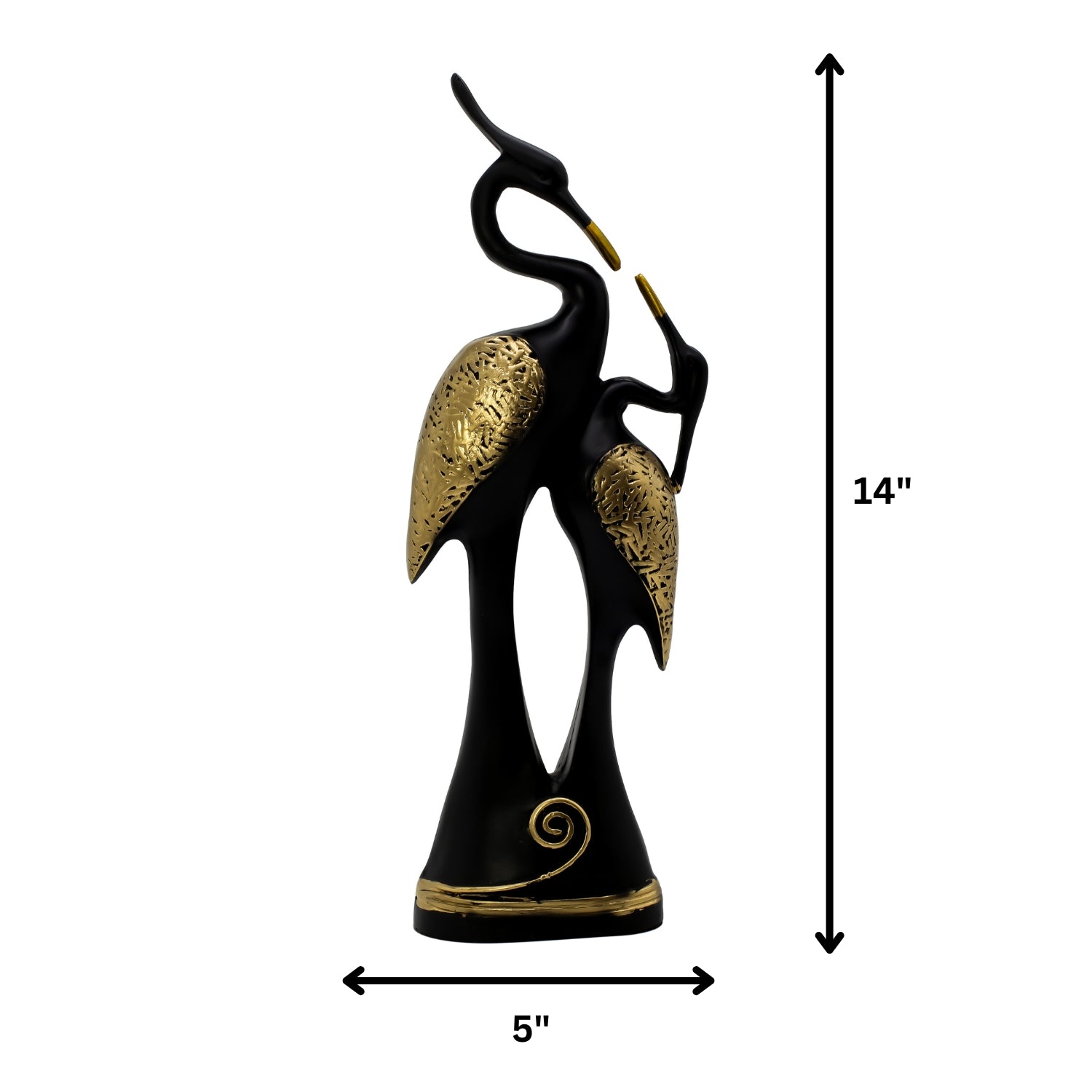 Graceful Crane Decor With Gold Detailing For Elegant Spaces