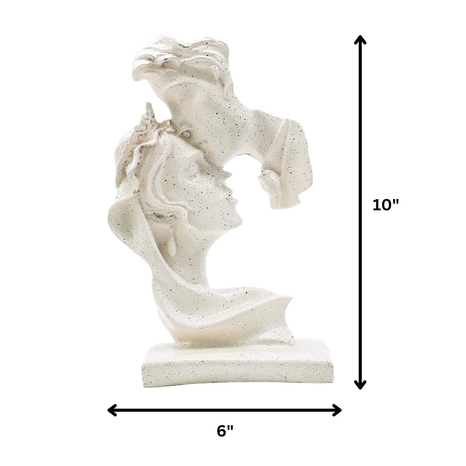 Abstract Romantic Couple White Sculpture For Modern Home Decor Accent