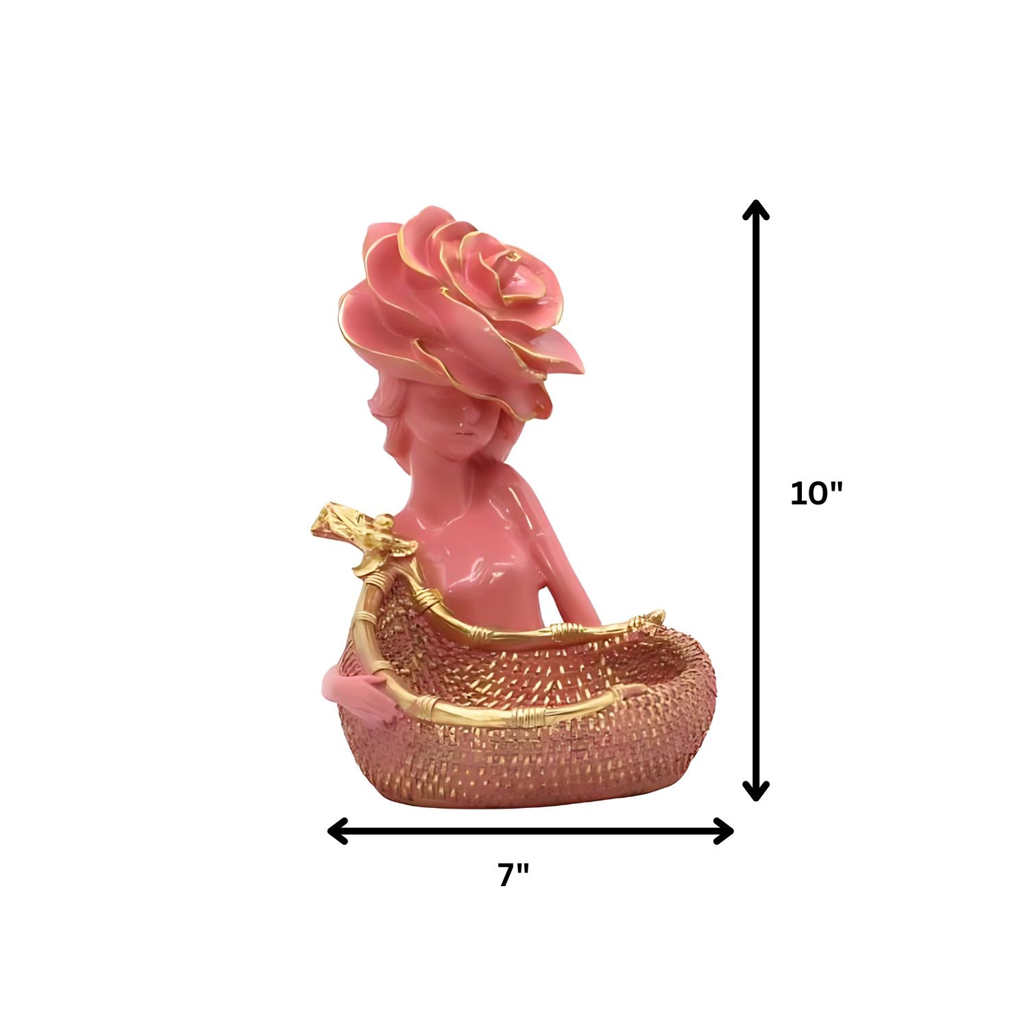 Lady with Basket Showpiece for Home Decor Showpiece
