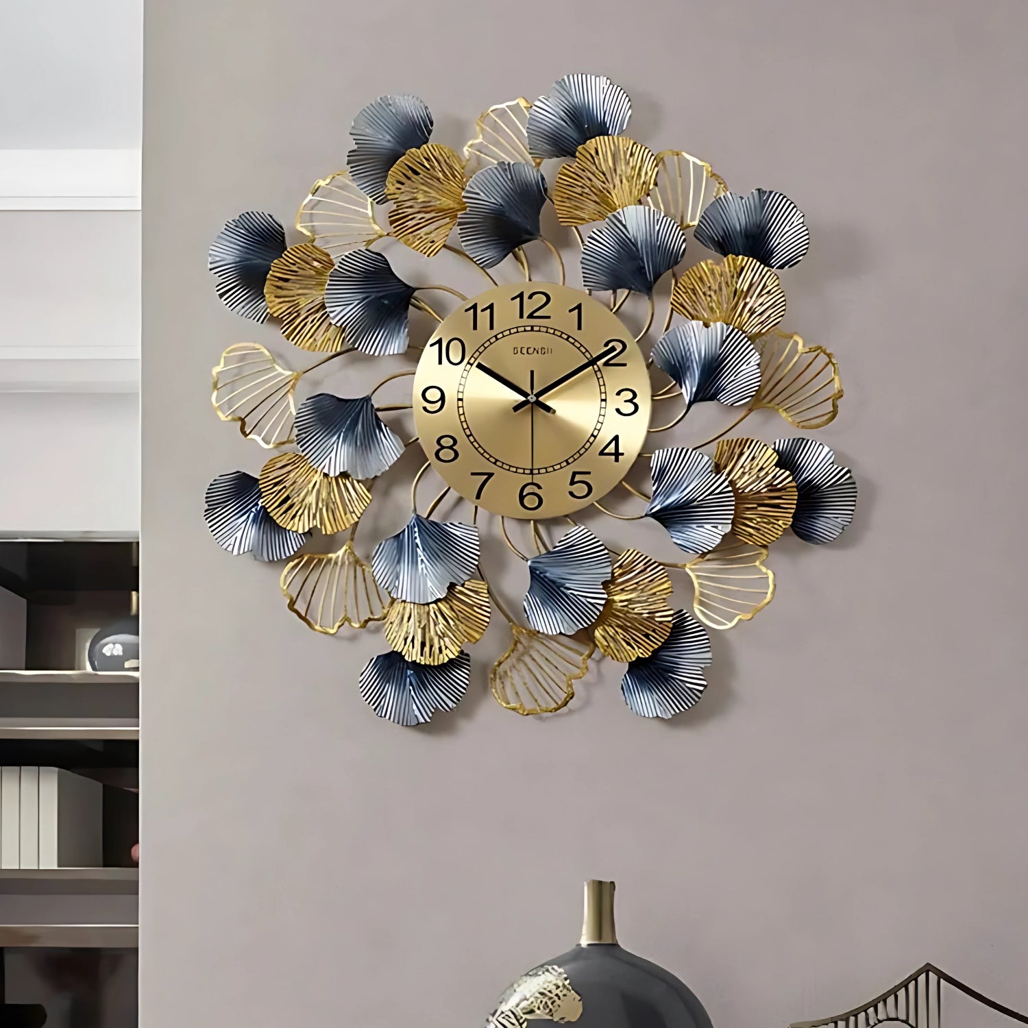 Silent Luxury Ginkgo Leaf Metal Wall Clock Bringing Nature Inspired Elegance