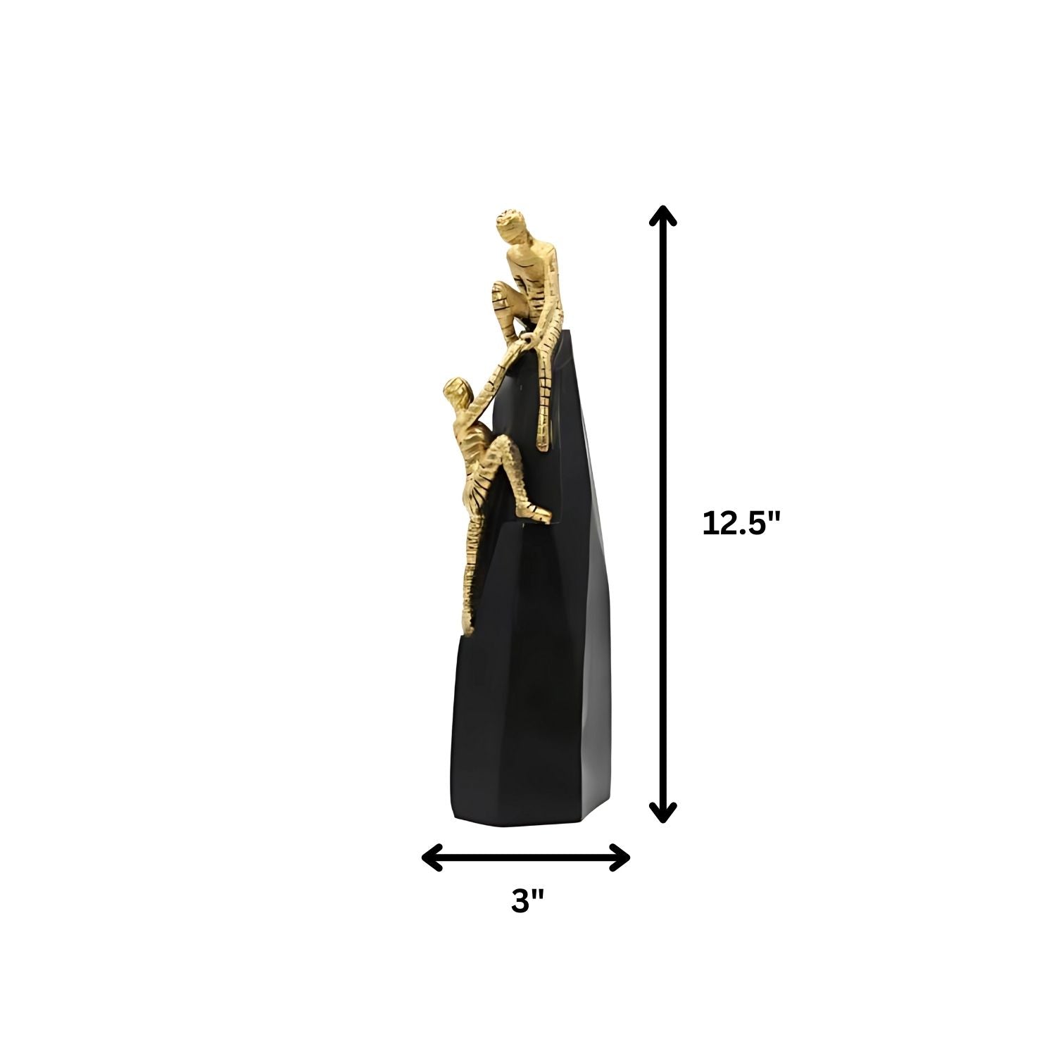 Luxury Abstract Design Golden Black Metal Crafts Sculptures Climbing Man Figurines for Home Decor