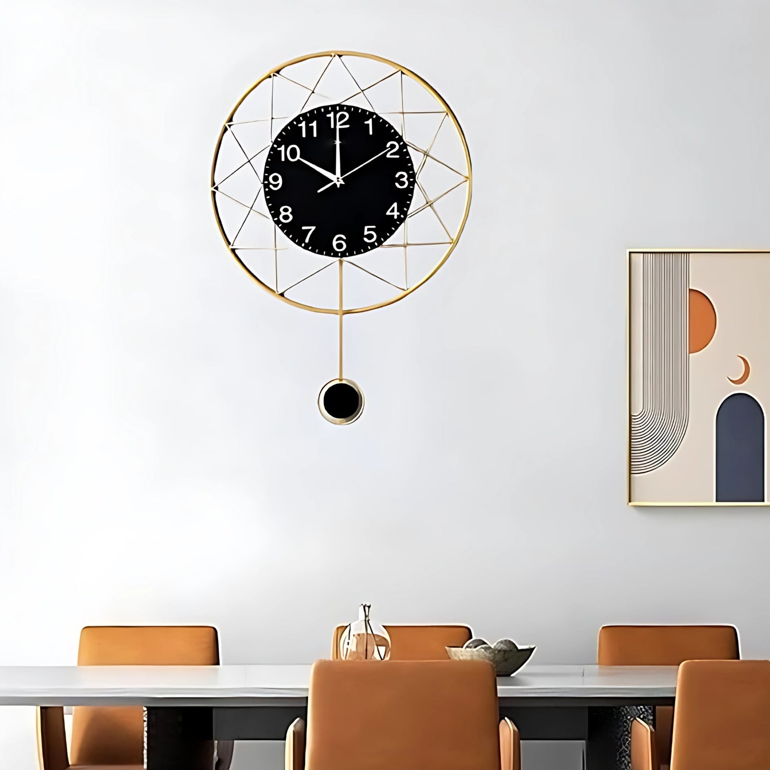Modern Creative Metal Iron Wall Hanging Clock Elevating Contemporary Decor